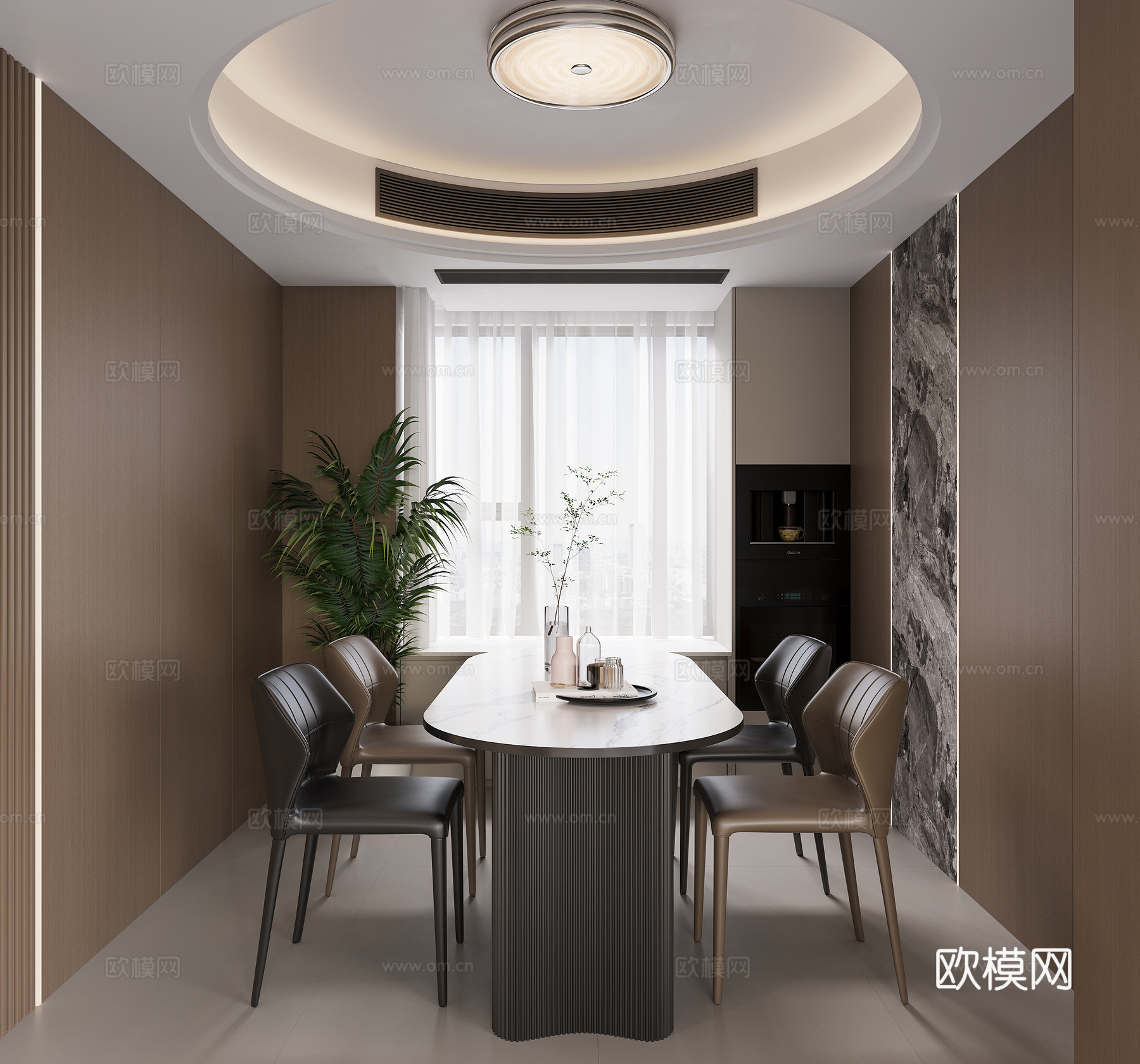 意式餐厅su模型