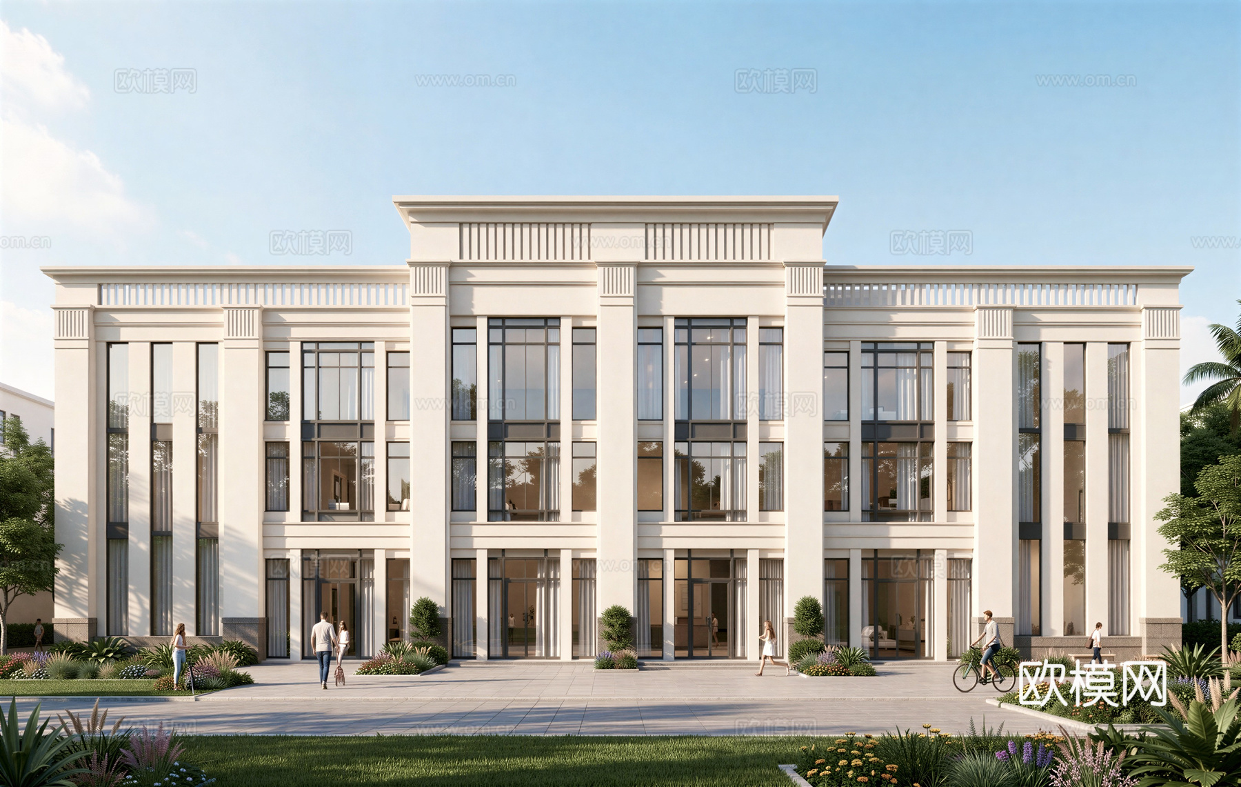 现代工业厂房 现代产业园 多层办公 厂房 产 产业园 办公楼su模型