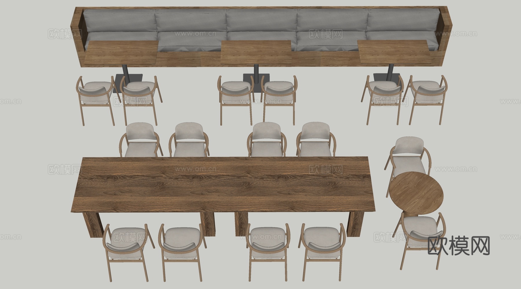 现代奶茶店桌椅 咖啡厅桌椅 餐厅桌椅su模型