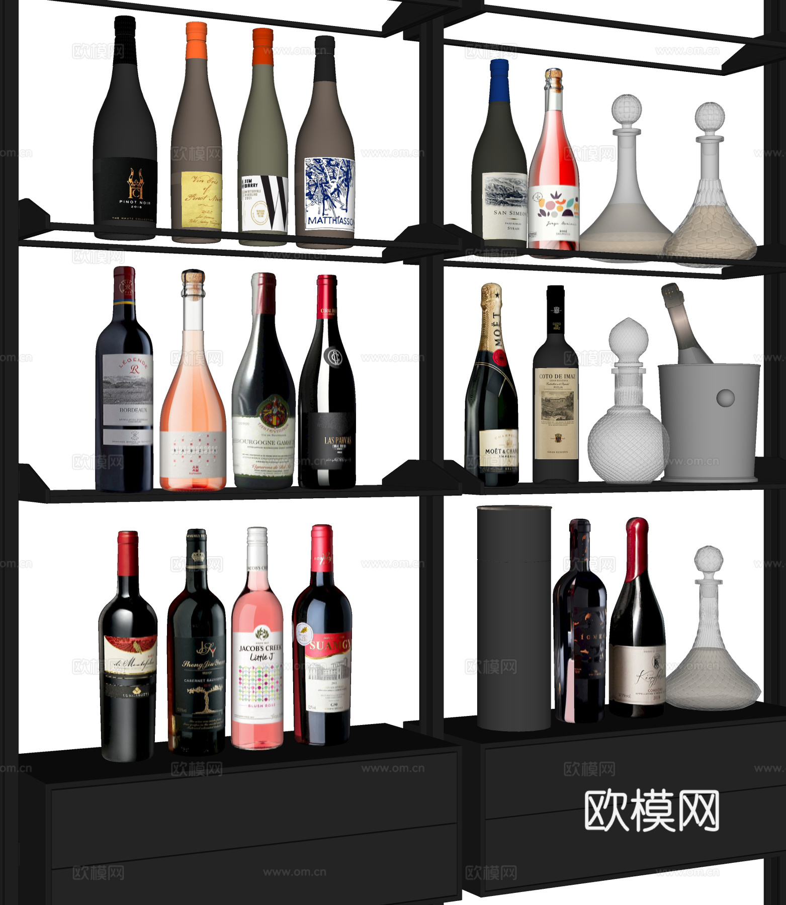 现代酒水酒瓶su模型