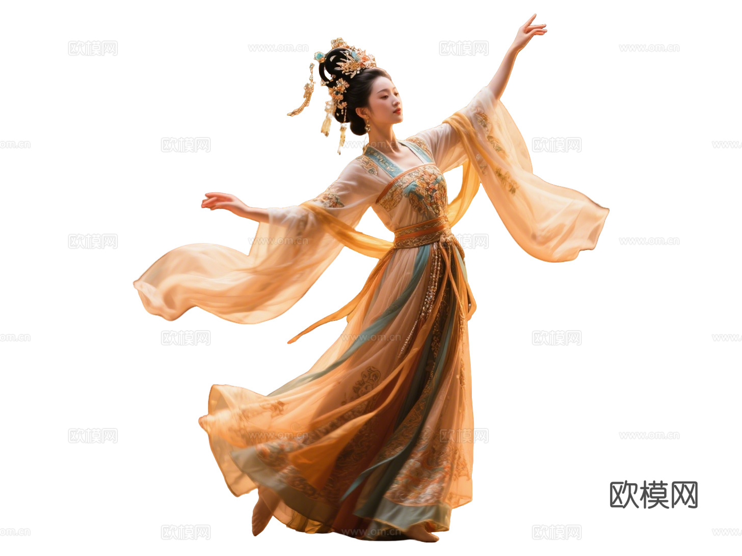 PS免抠舞蹈美女 古装美女 古典美人 古风美女 盛装舞蹈