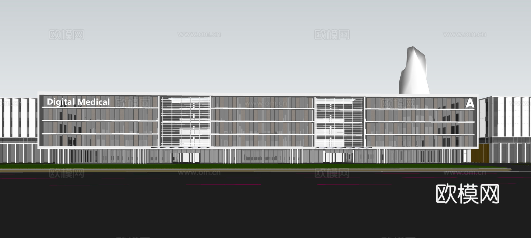 现代工业厂房 现代产业园 多层办公 厂房 产 产业园 办公楼su模型