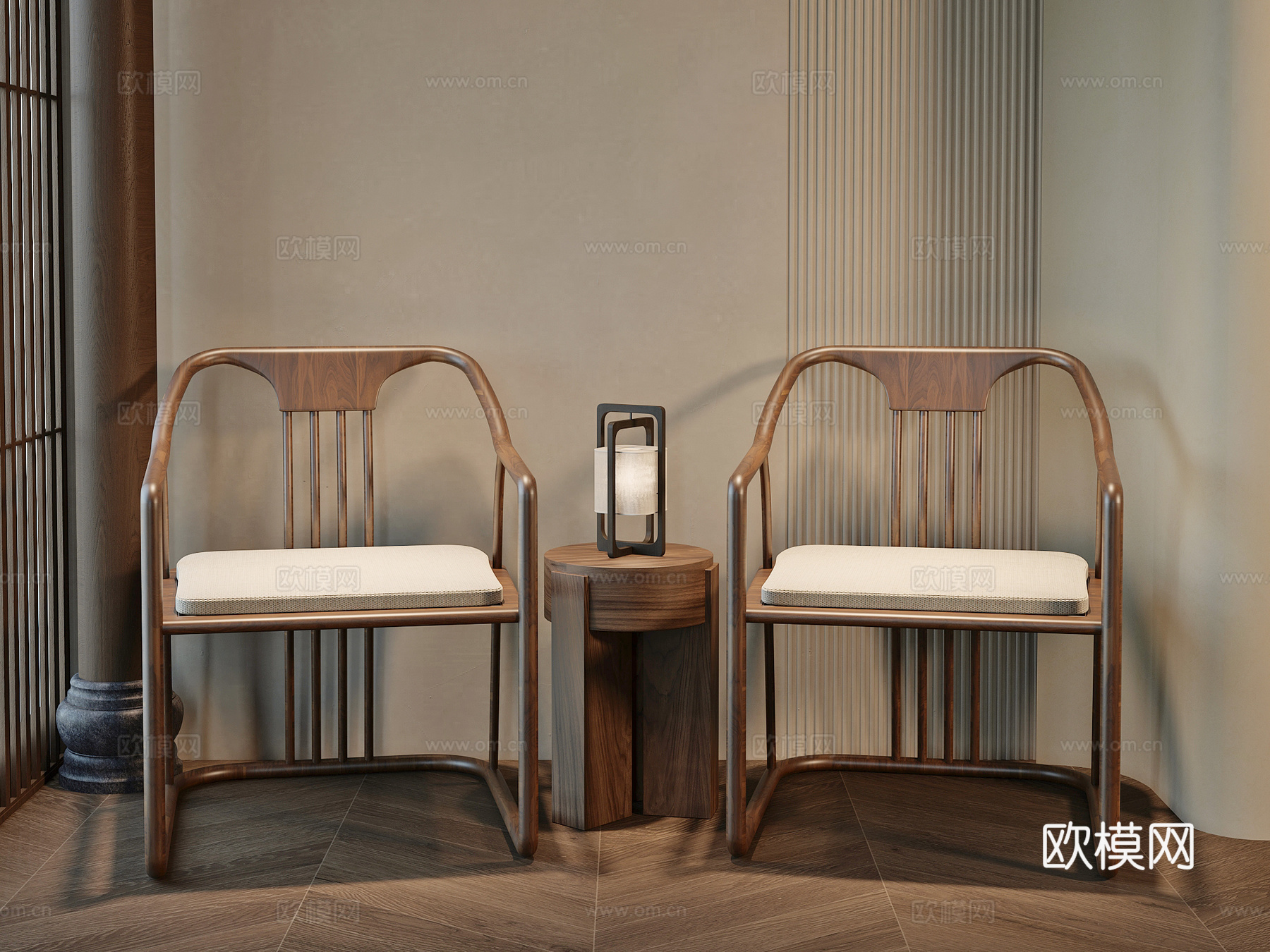 新中式椅子su模型