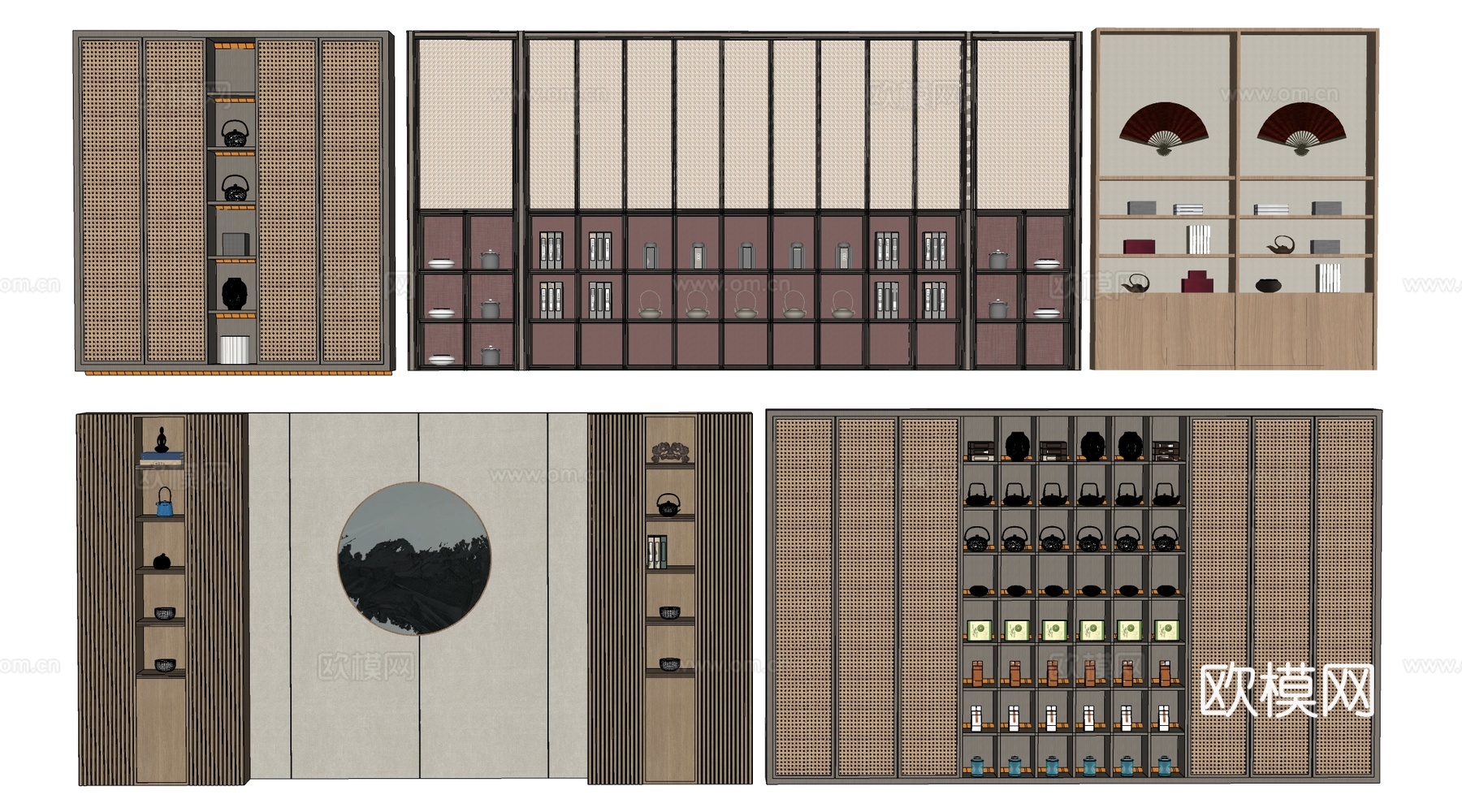 现代货架 货柜 文创展架 超市货架su模型