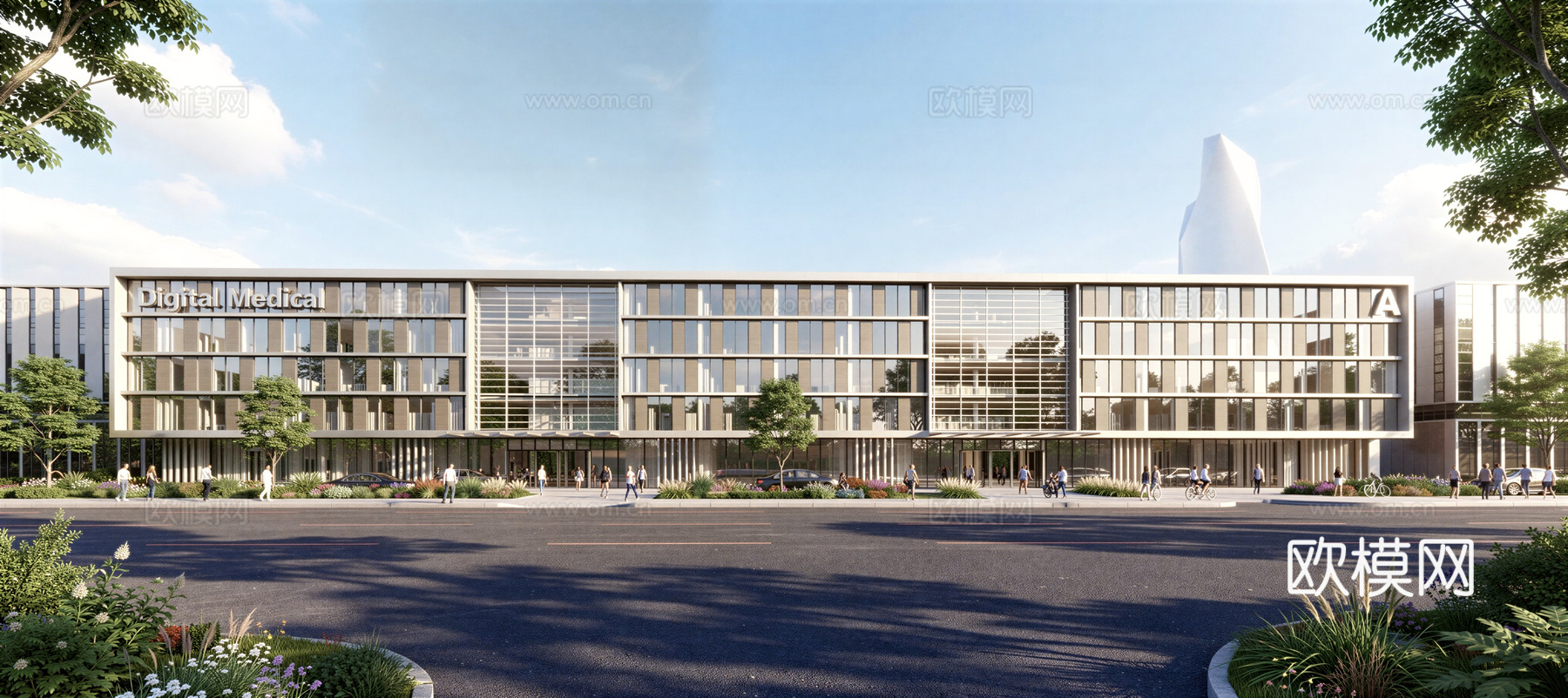 现代工业厂房 现代产业园 多层办公 厂房 产 产业园 办公楼su模型