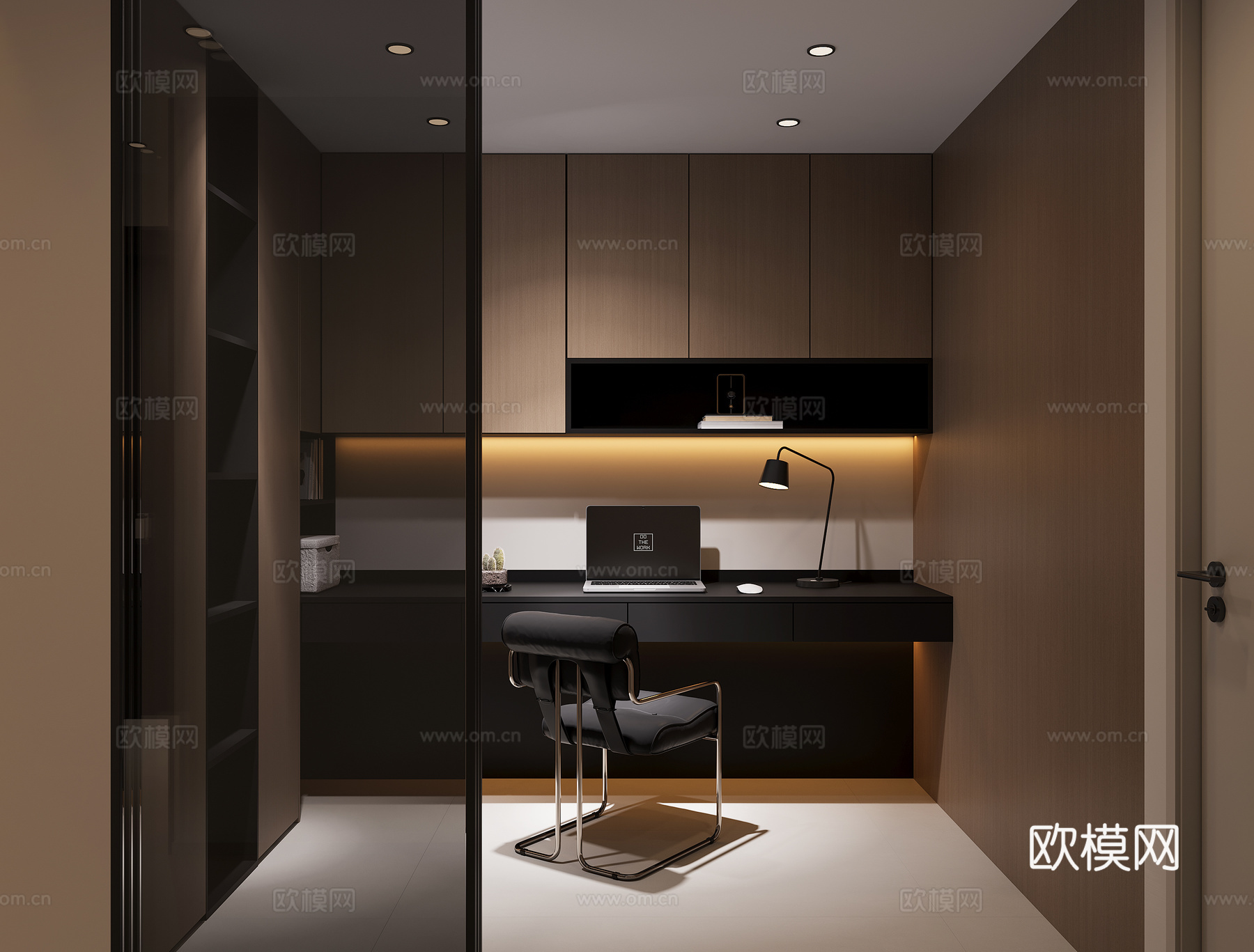 意式书房su模型