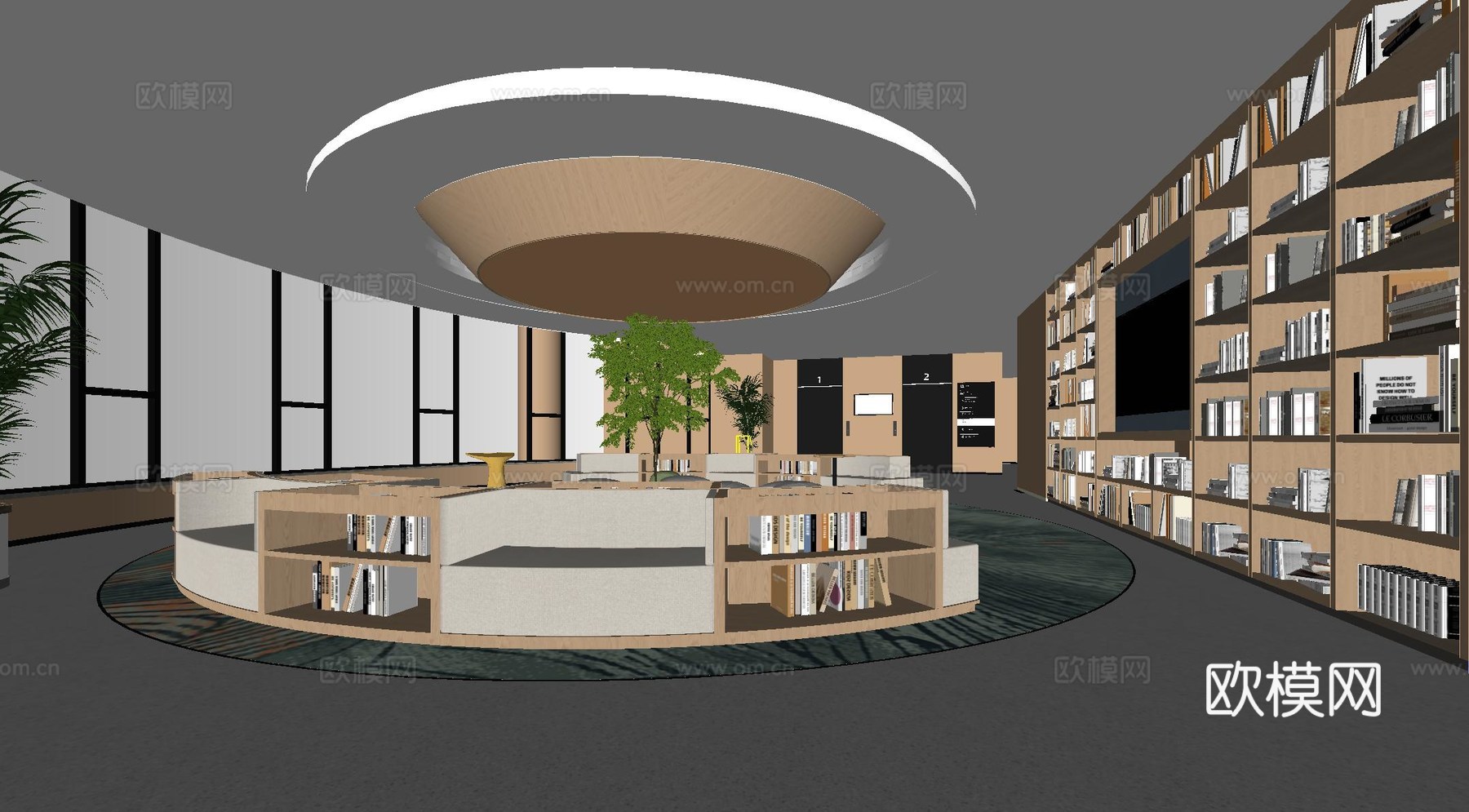 阅读休闲等候区su模型