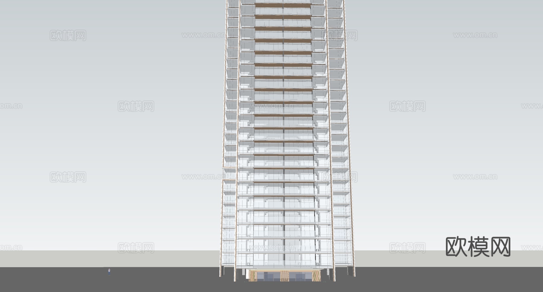 现代高层住宅  小区住宅建筑 公建建筑su模型