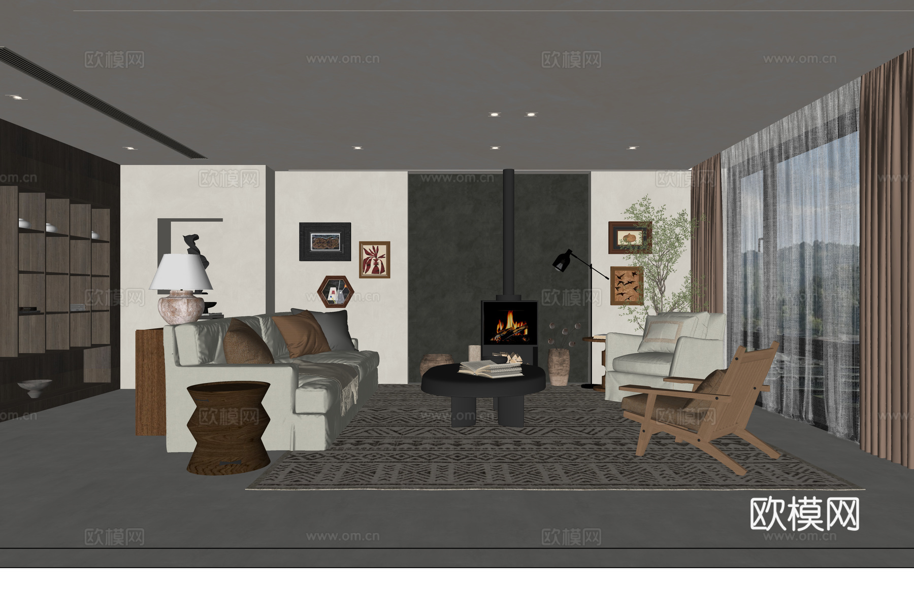 衣帽间 门窗 卧室 厨房su模型