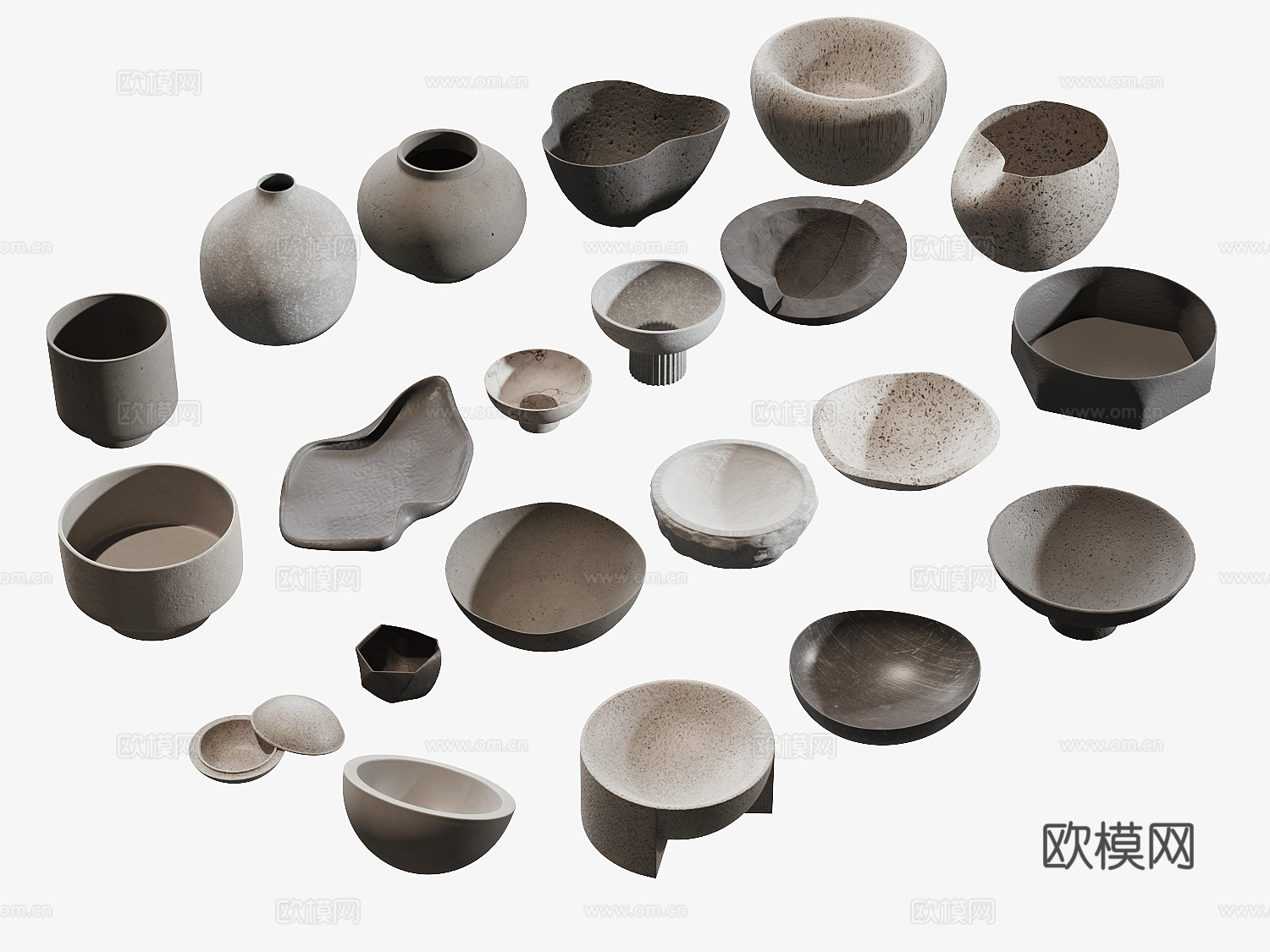 现代陶瓷器皿su模型