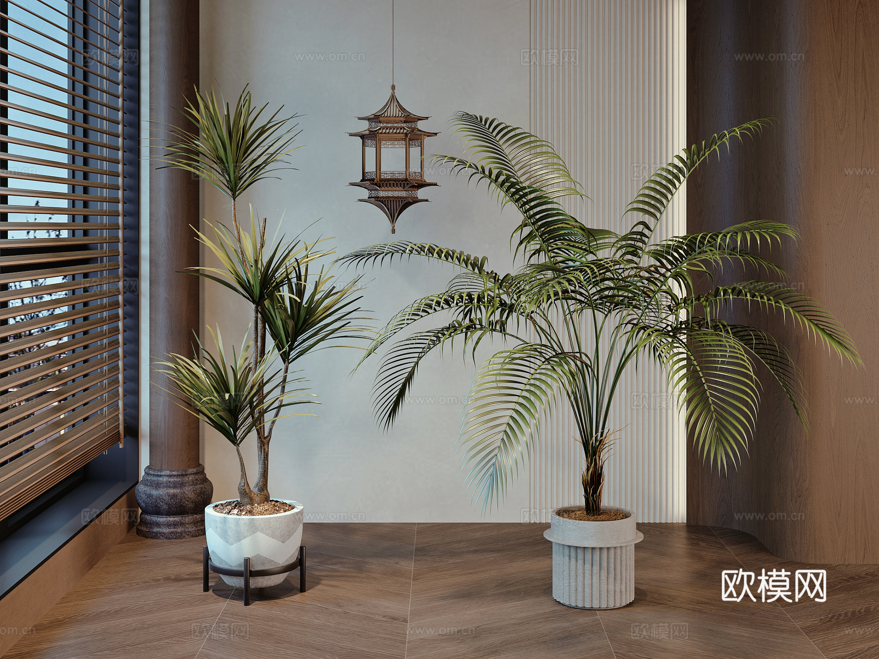 现代绿植盆栽su模型