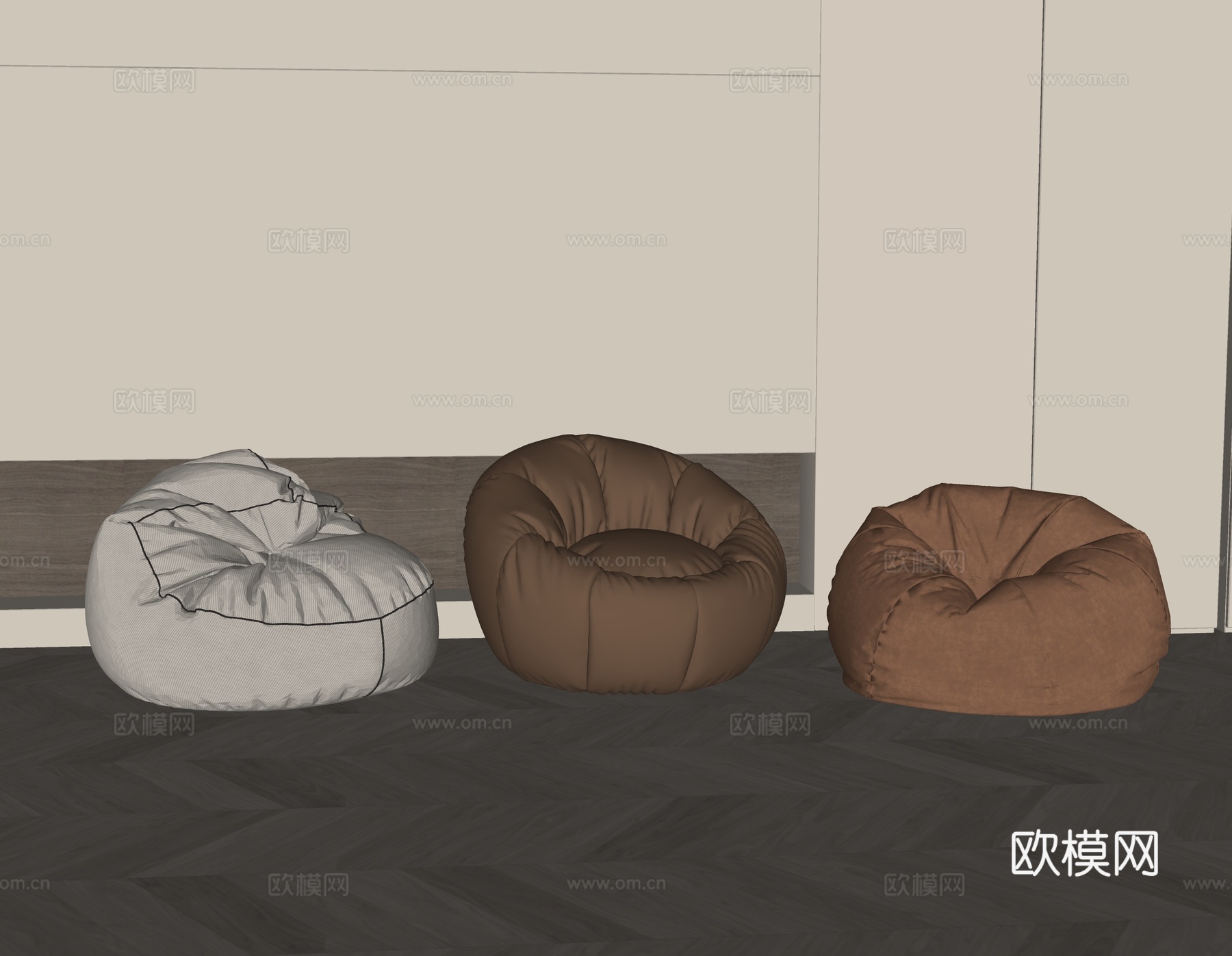 现代懒人沙发su模型