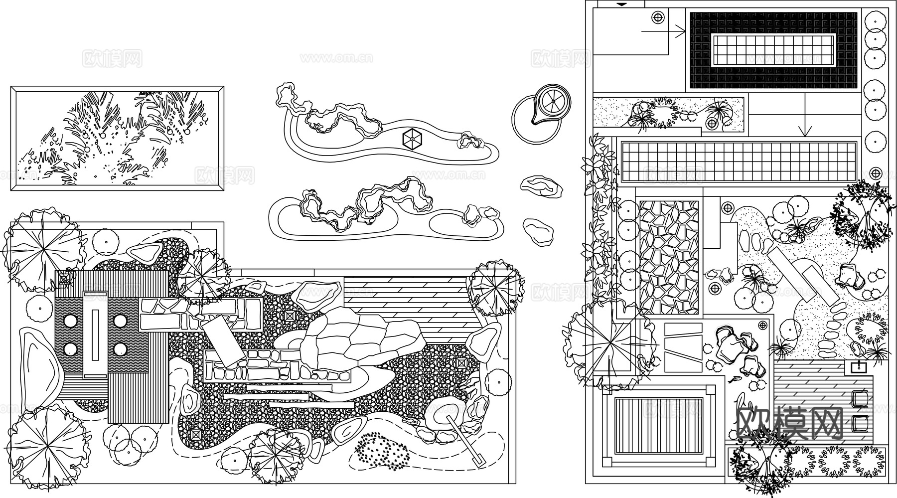 室内造景cad平面图cad施工图