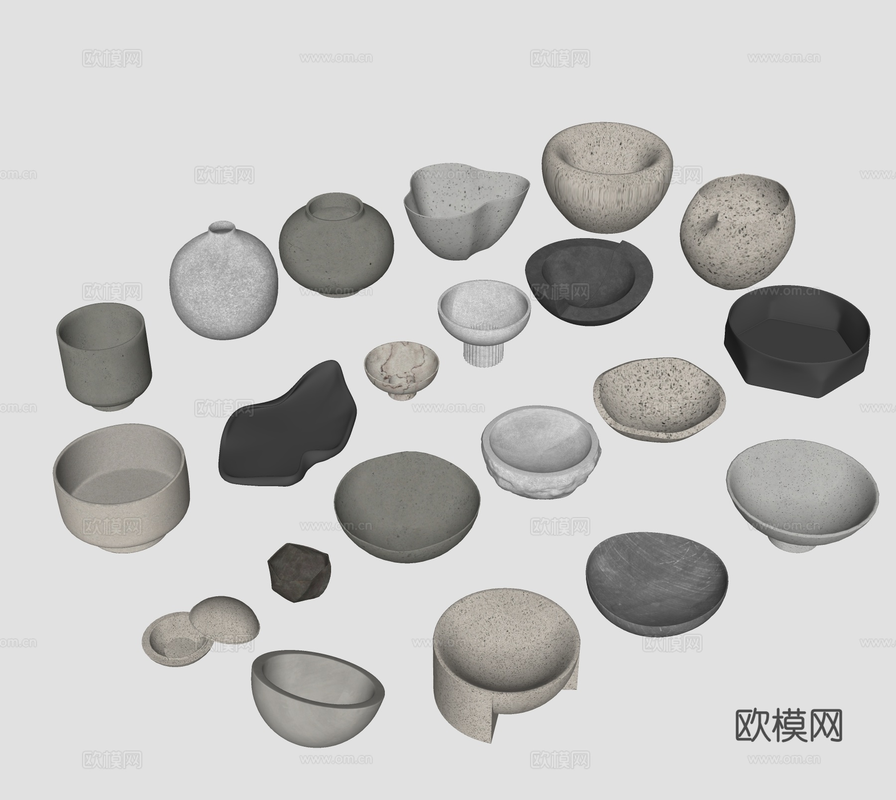 现代陶瓷器皿su模型