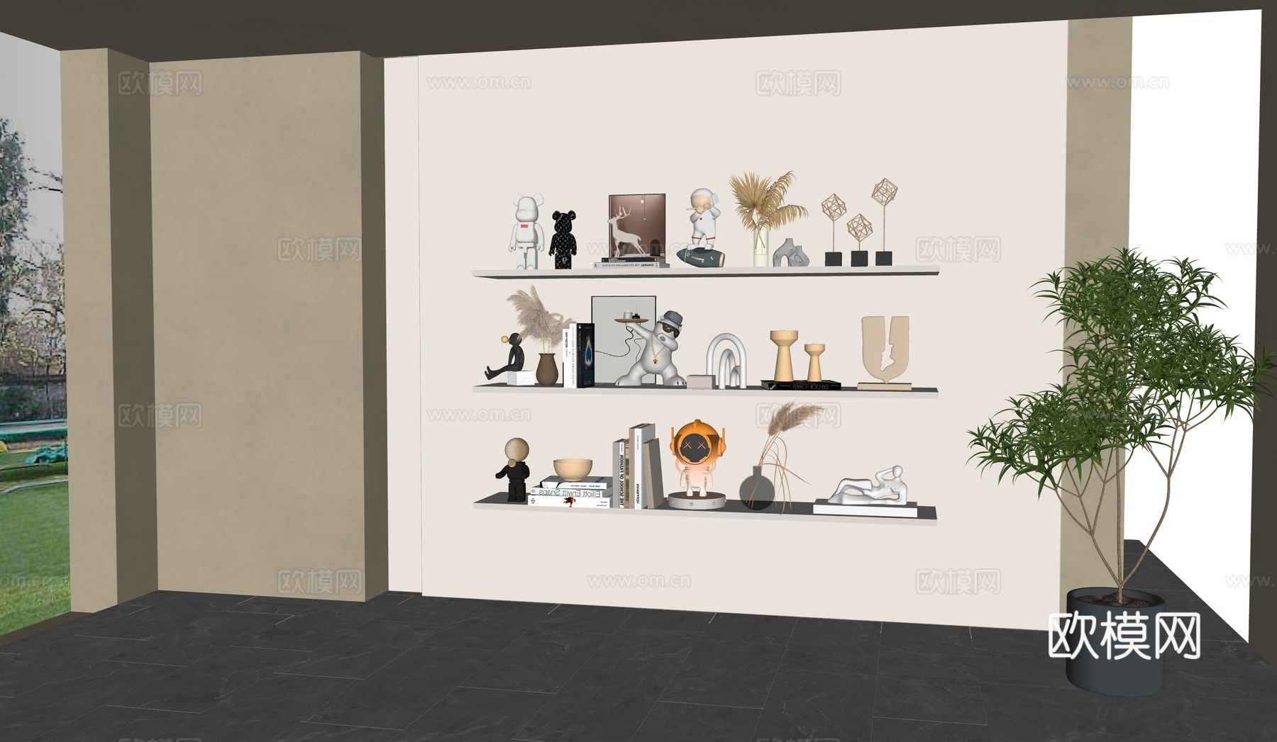 现代饰品摆件su模型