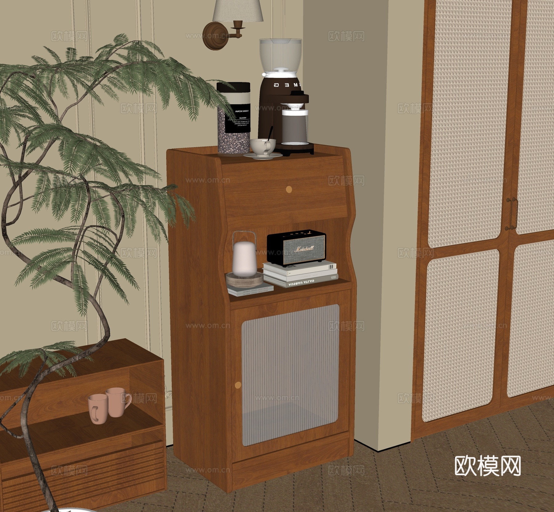 现代餐边柜su模型