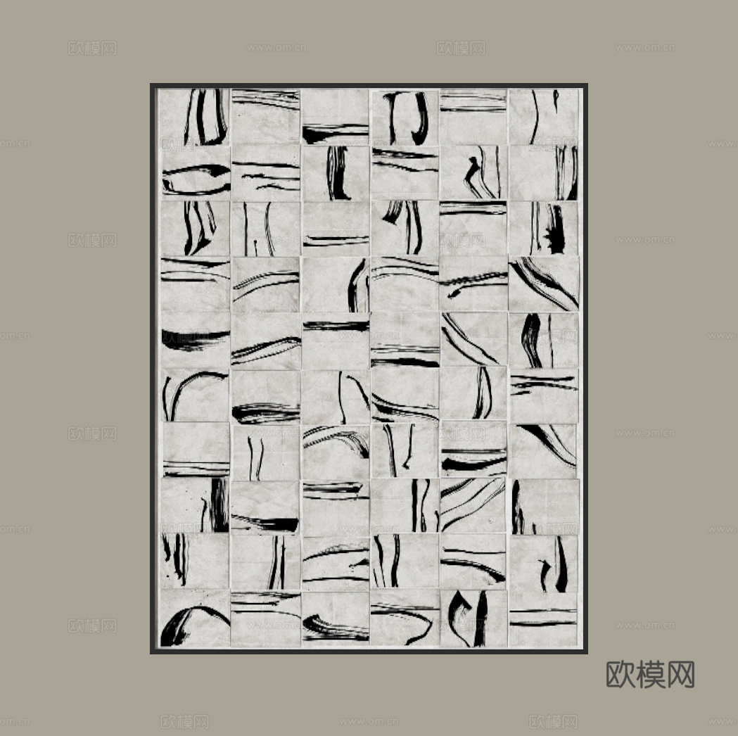 现代意式挂画 装饰画su模型