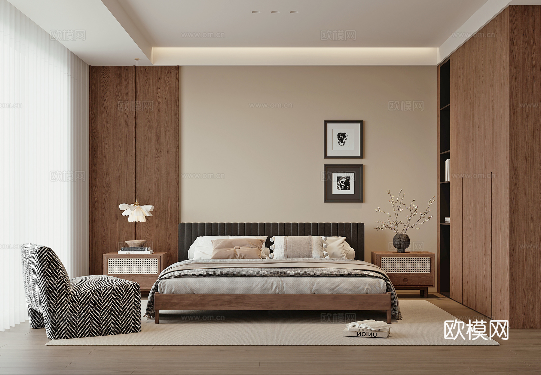 现代卧室su模型