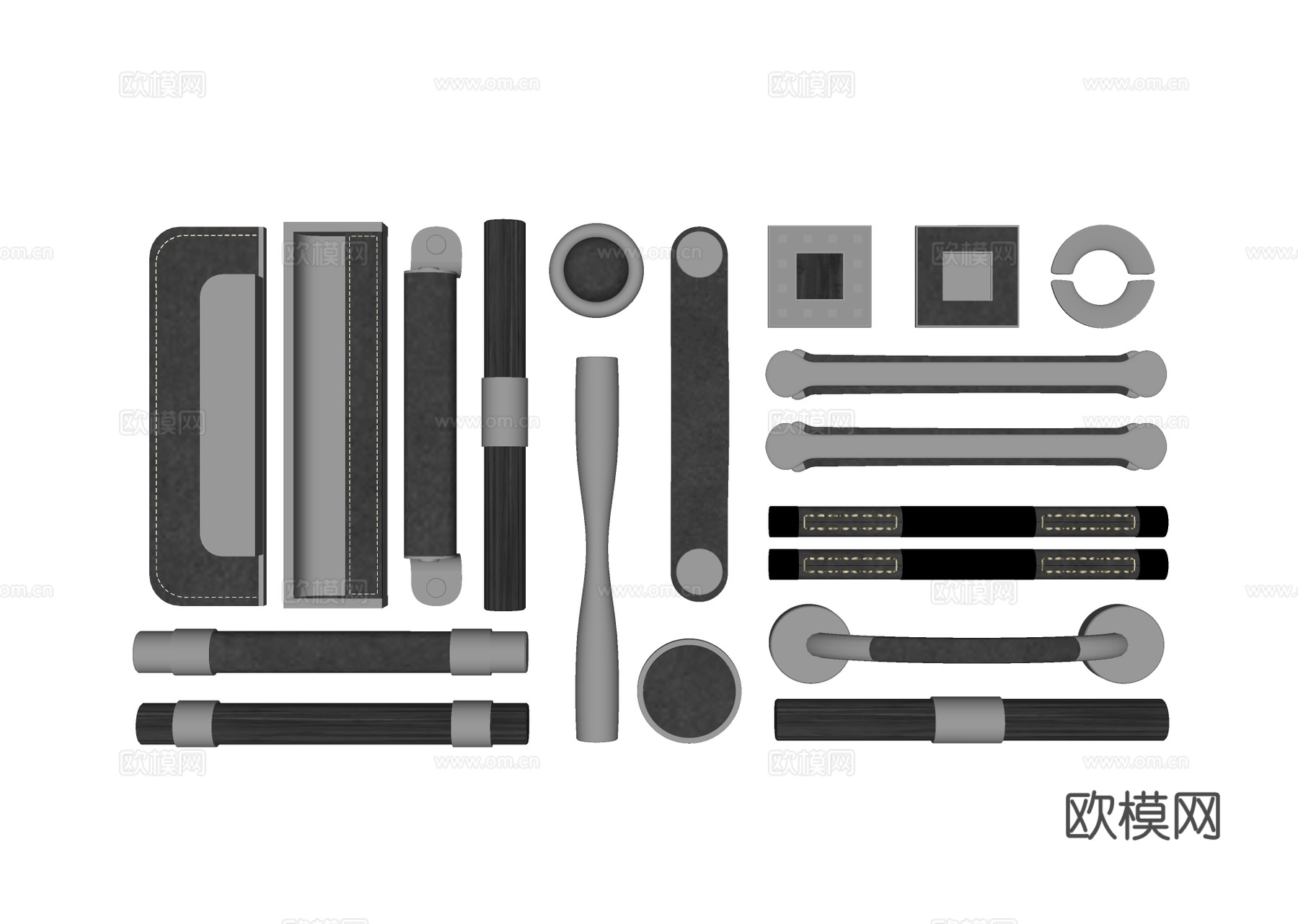 现代拉手门把手su模型