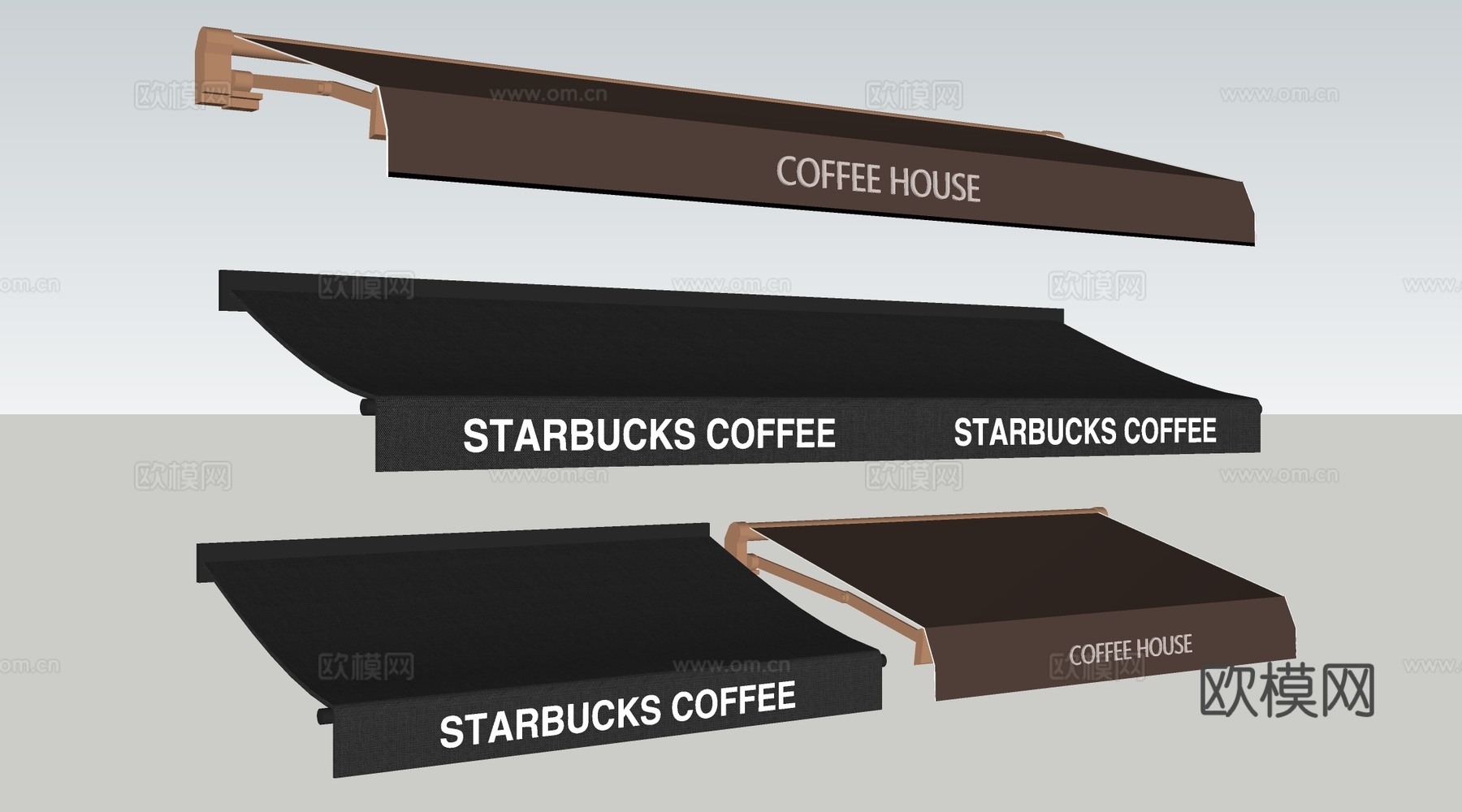 现代伸缩雨棚 户外遮阳棚 户外雨棚 雨打su模型