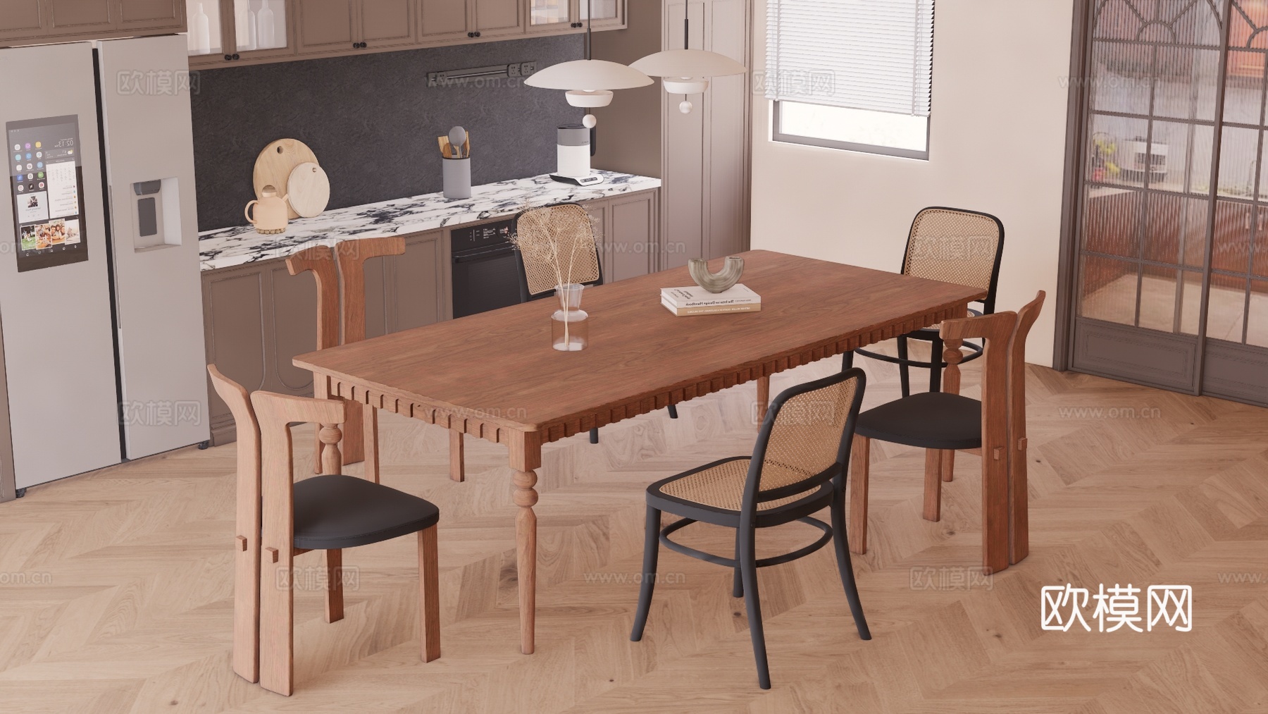 家装  客餐厅 餐厅 客厅su模型