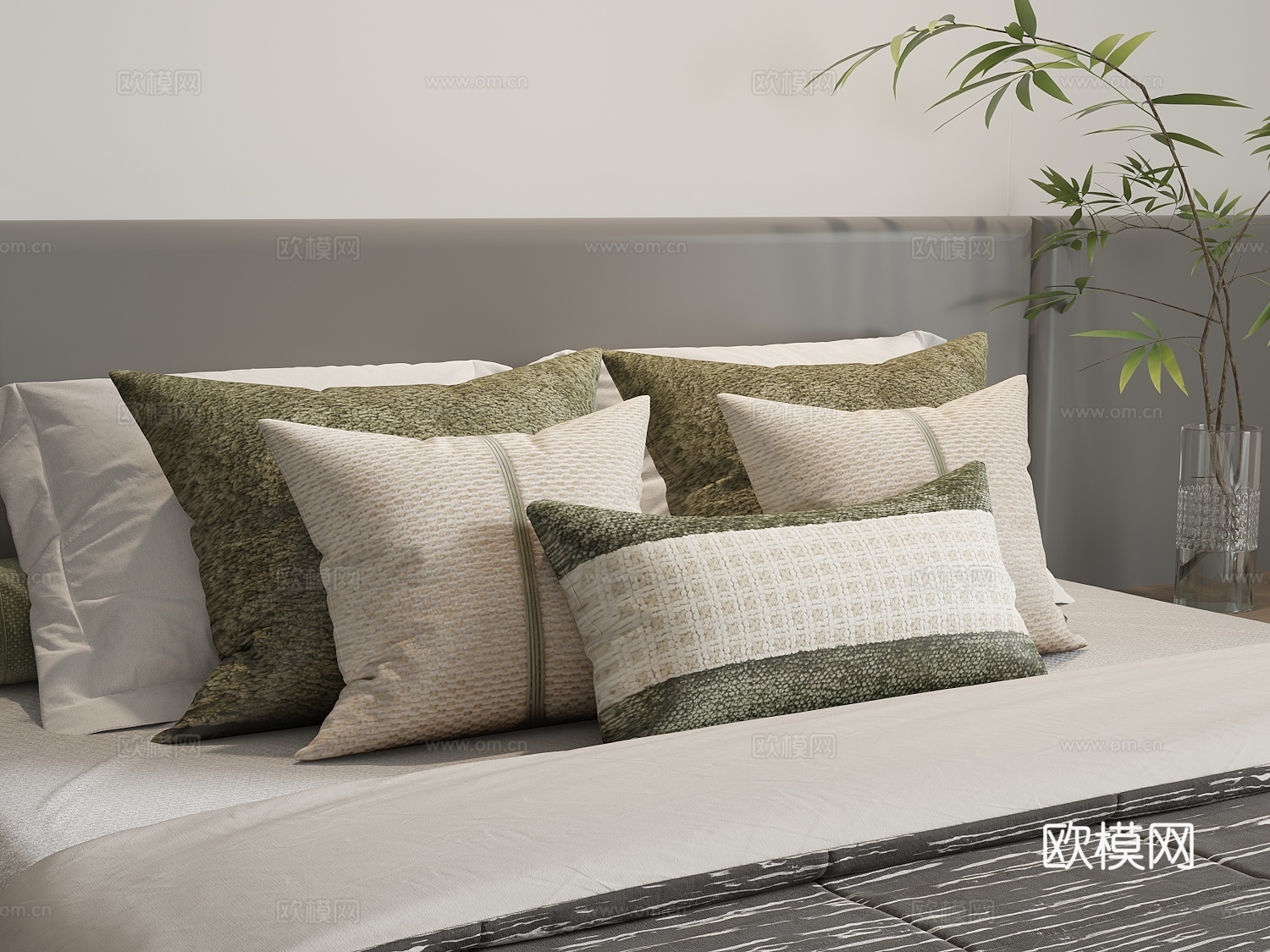 现代抱枕枕头su模型