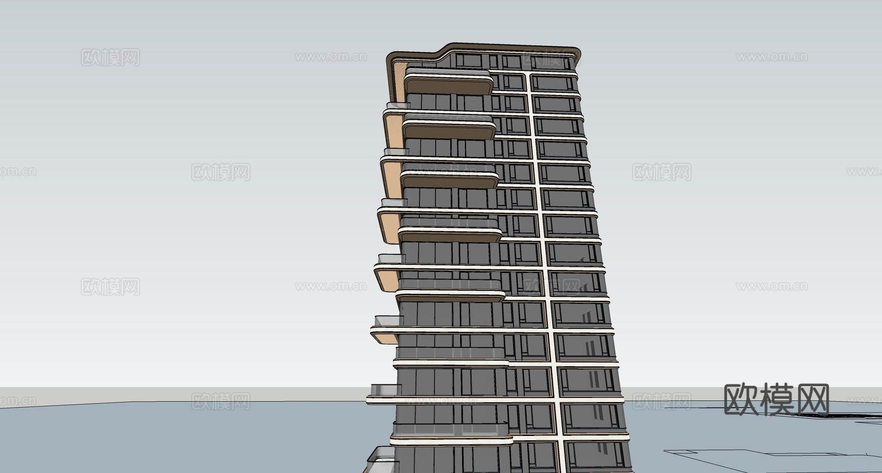 现代高层住宅  小区住宅建筑 第四代住宅小区su模型
