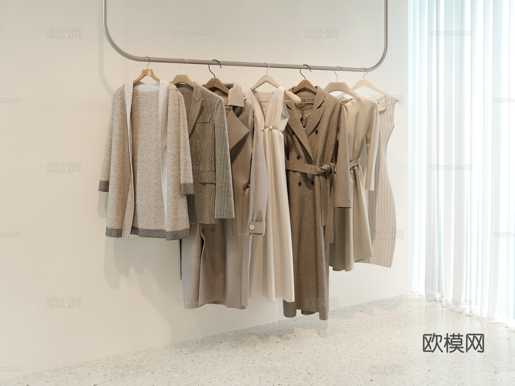 现代衣服su模型