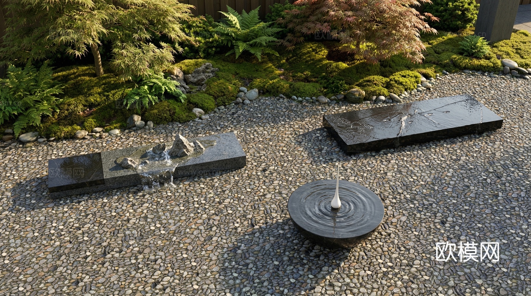 现代水景雕塑su模型