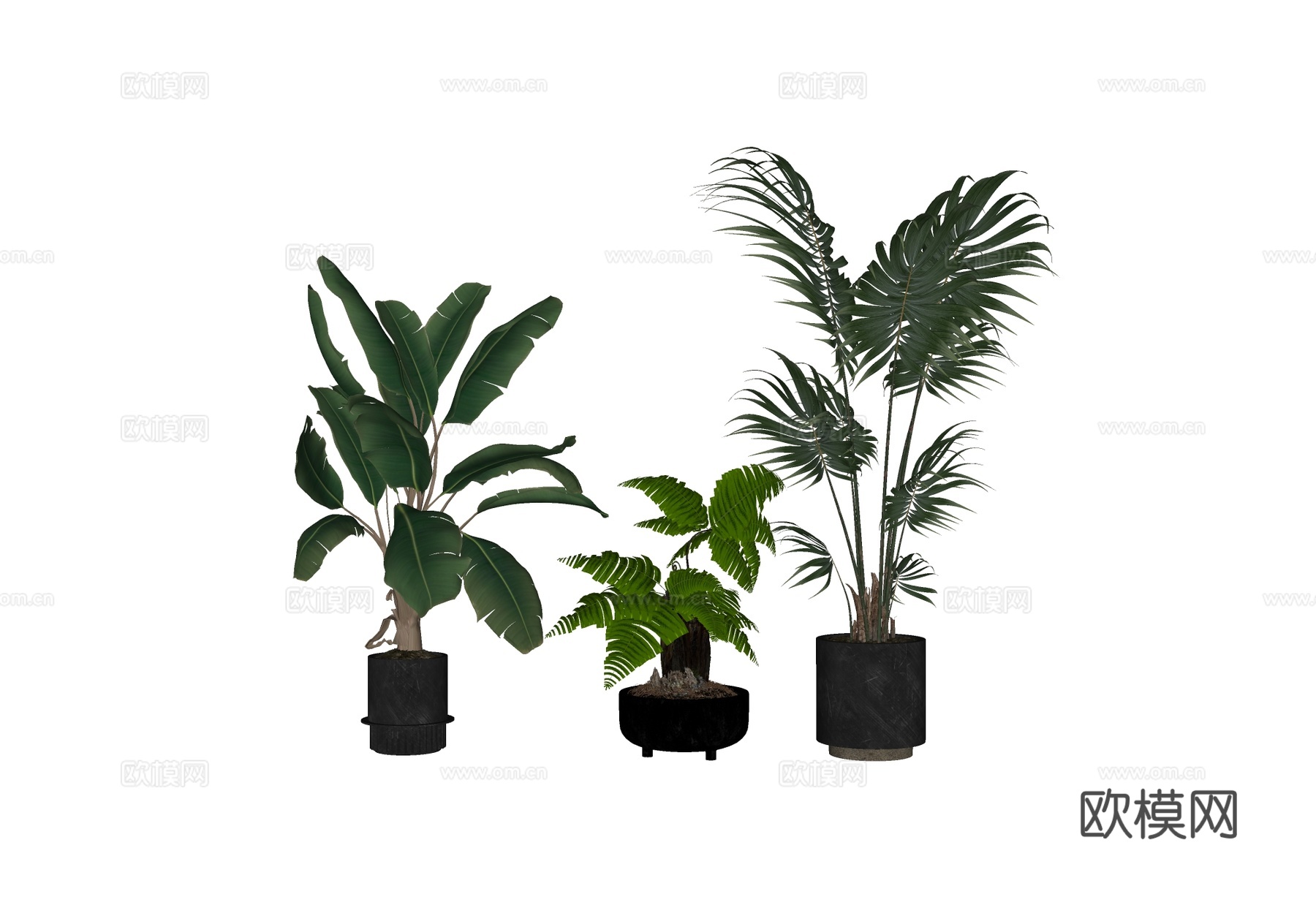 现代绿植盆栽su模型