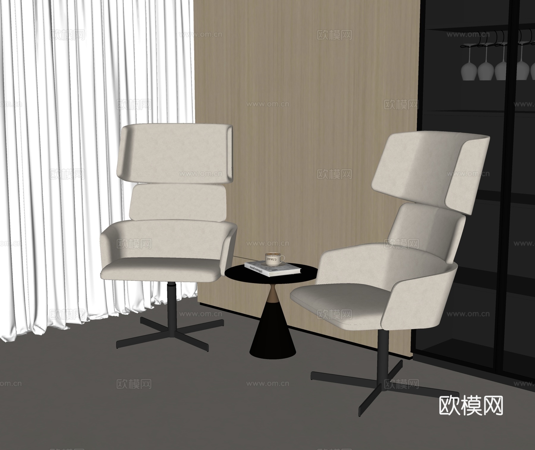 现代休闲椅su模型