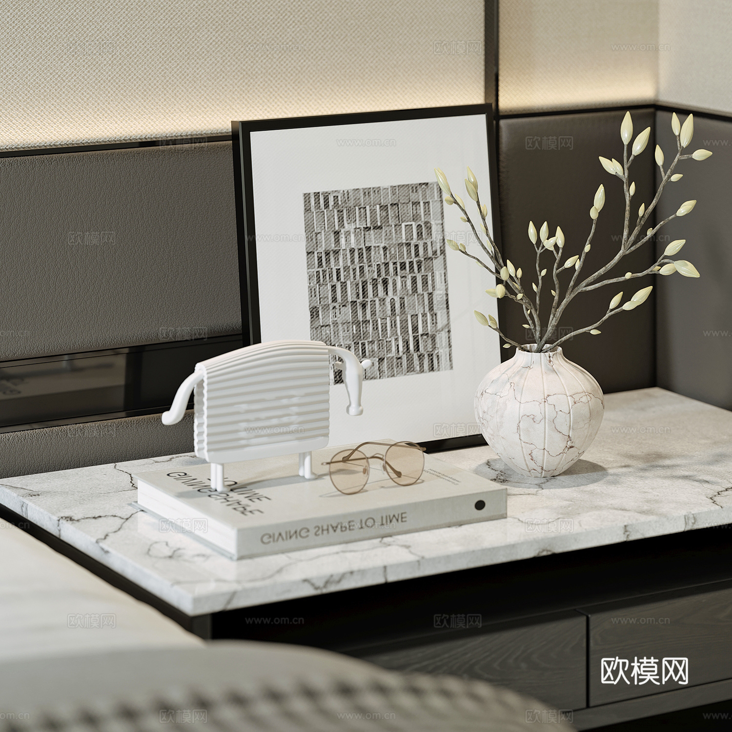 现代装饰品摆件su模型