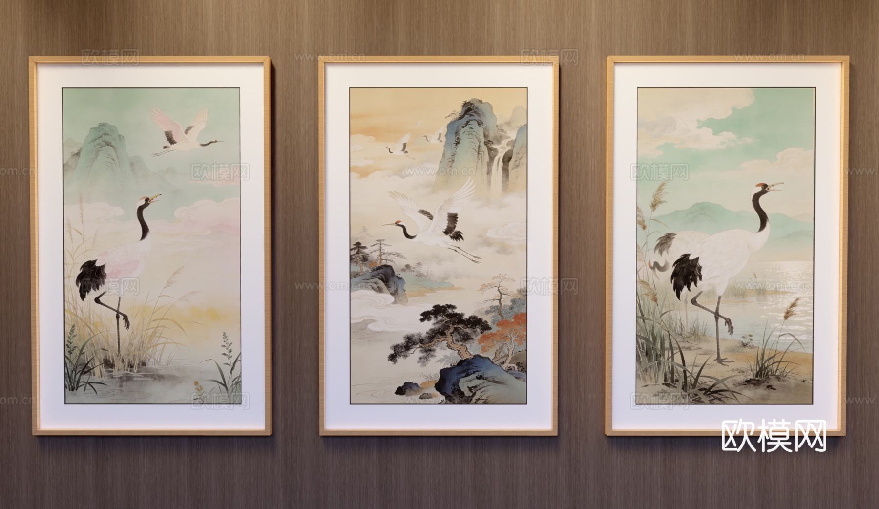 竖挂装饰画su模型