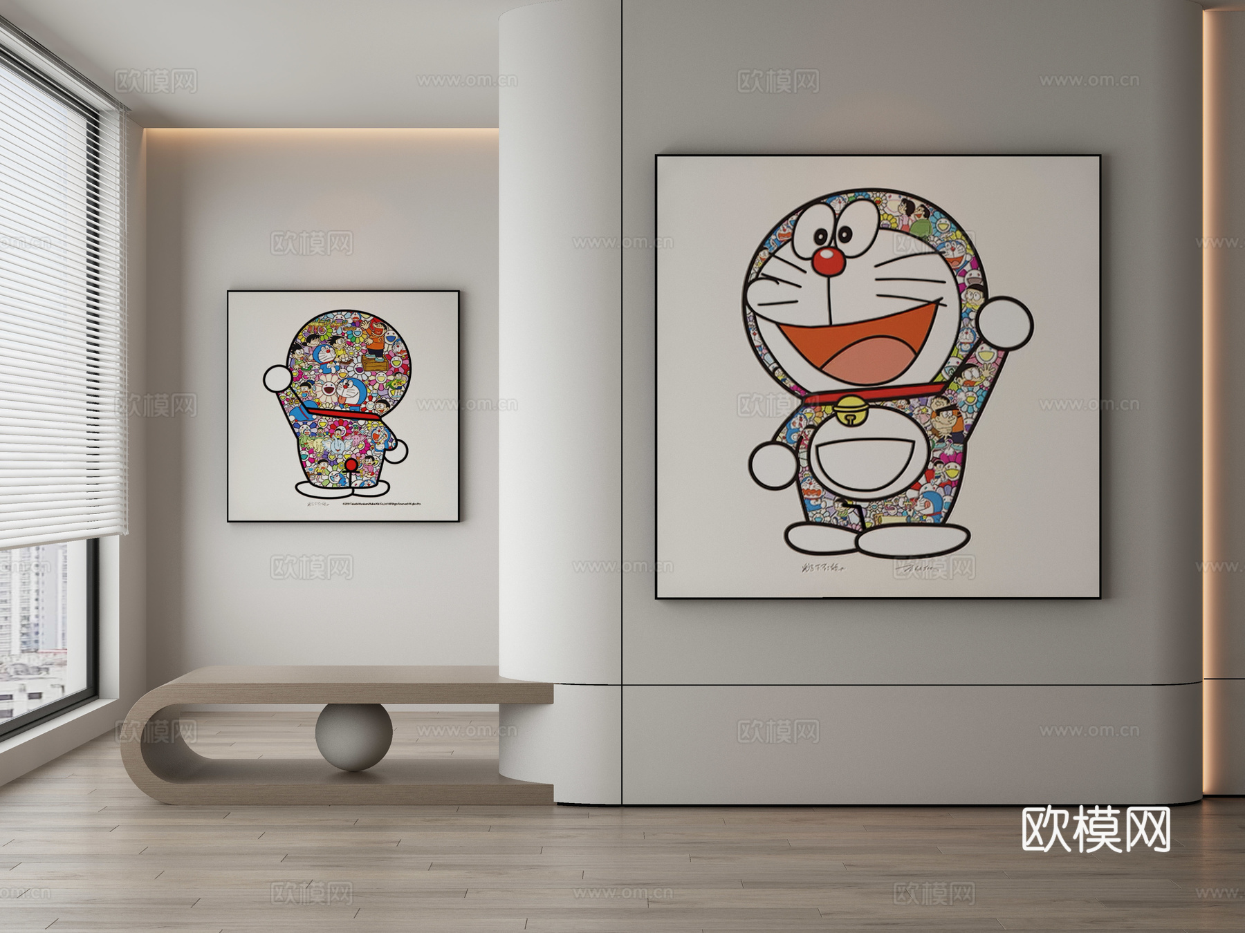 现代简约抽象挂画3d模型