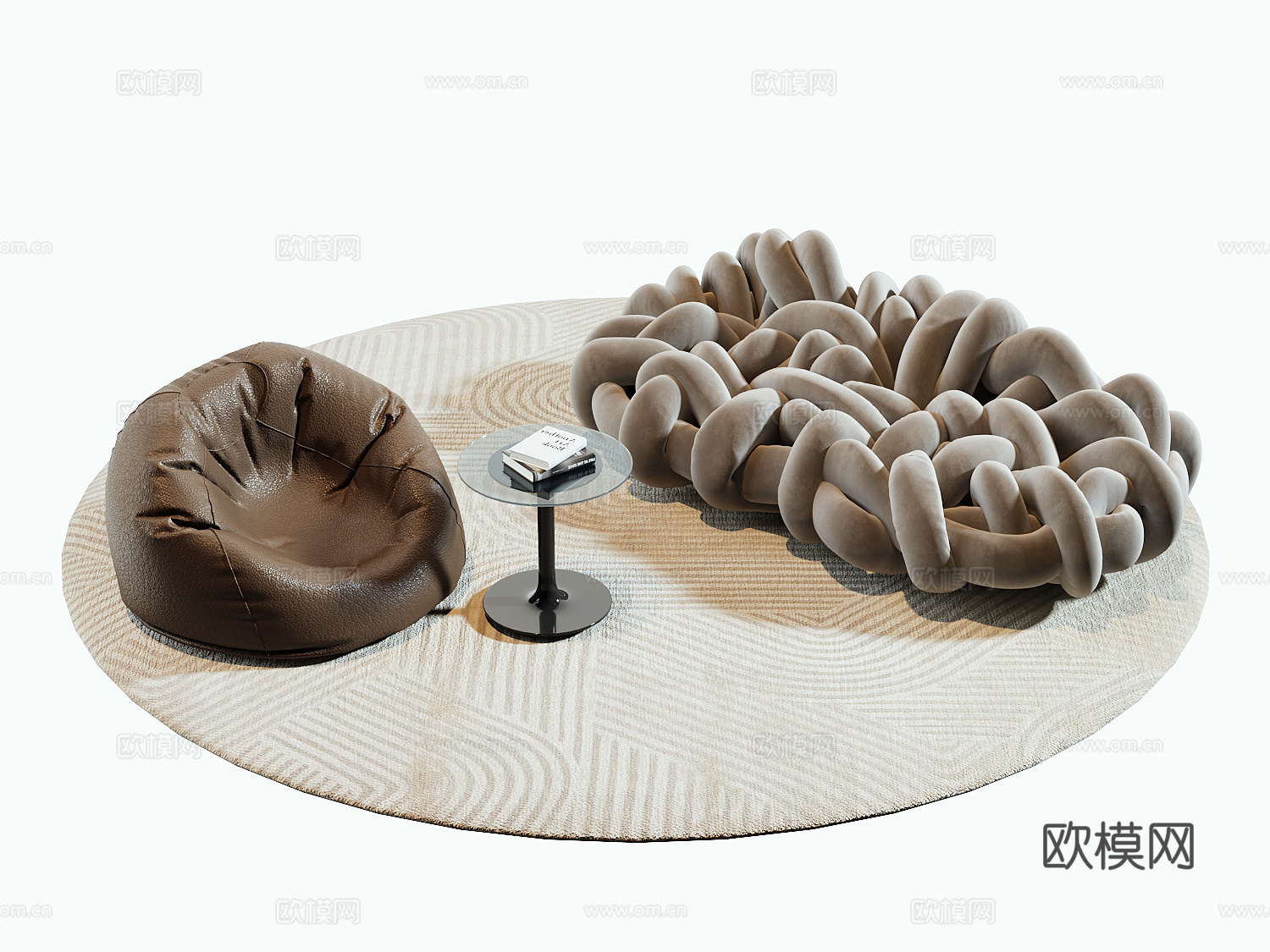 现代懒人沙发su模型