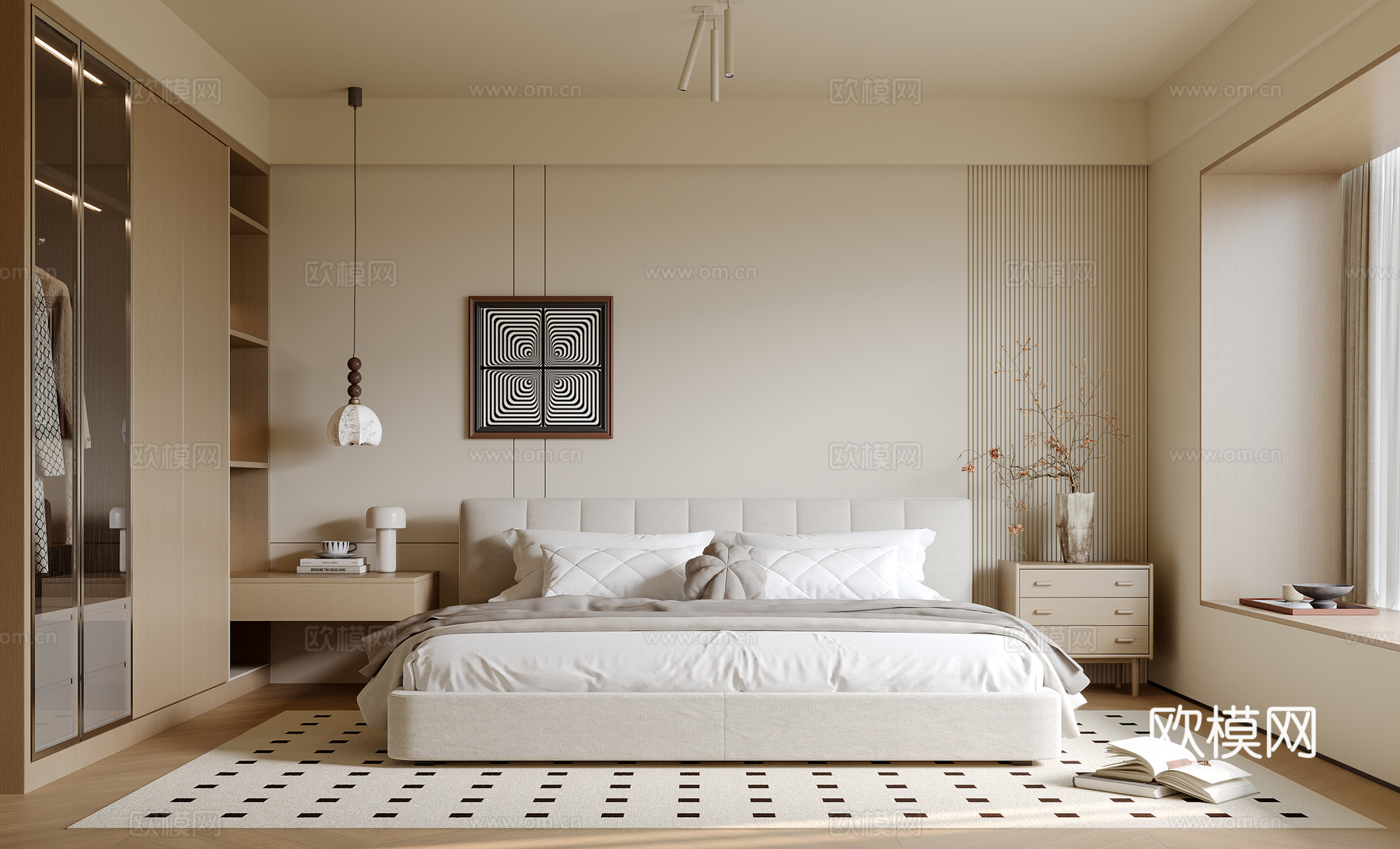 侘寂风卧室su模型