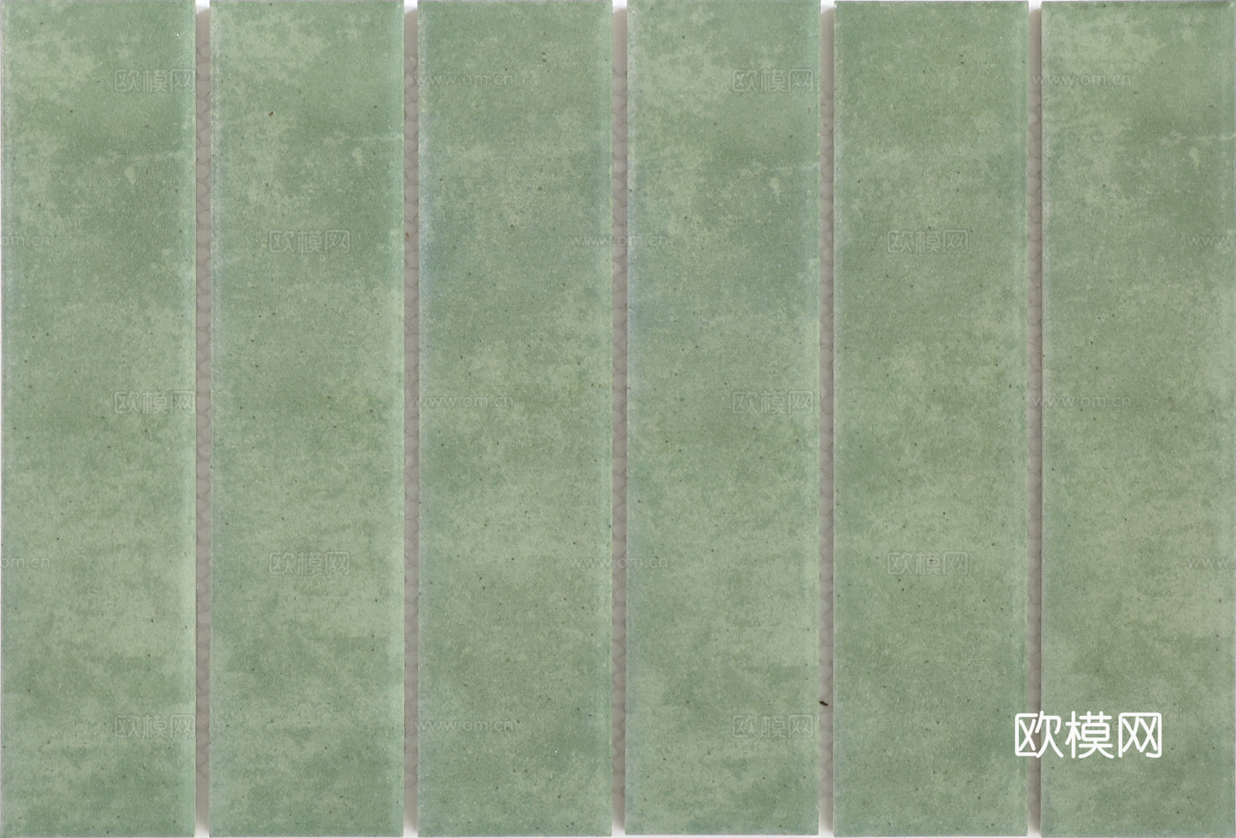 豆绿色长条手工砖 复古哑光水泥砖 半银行卡宽瓷砖 高清无缝贴下载