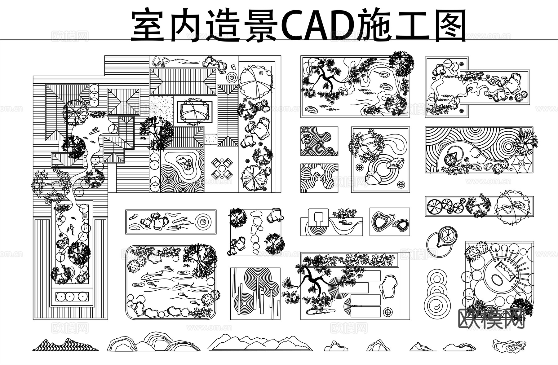 室内造景平面图CADcad施工图下载