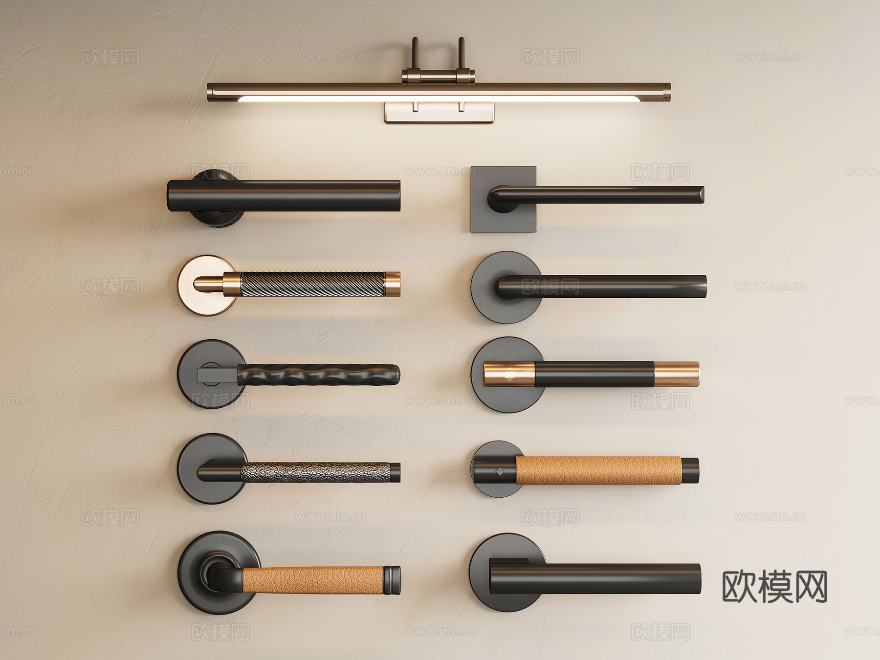 现代拉手门把手su模型