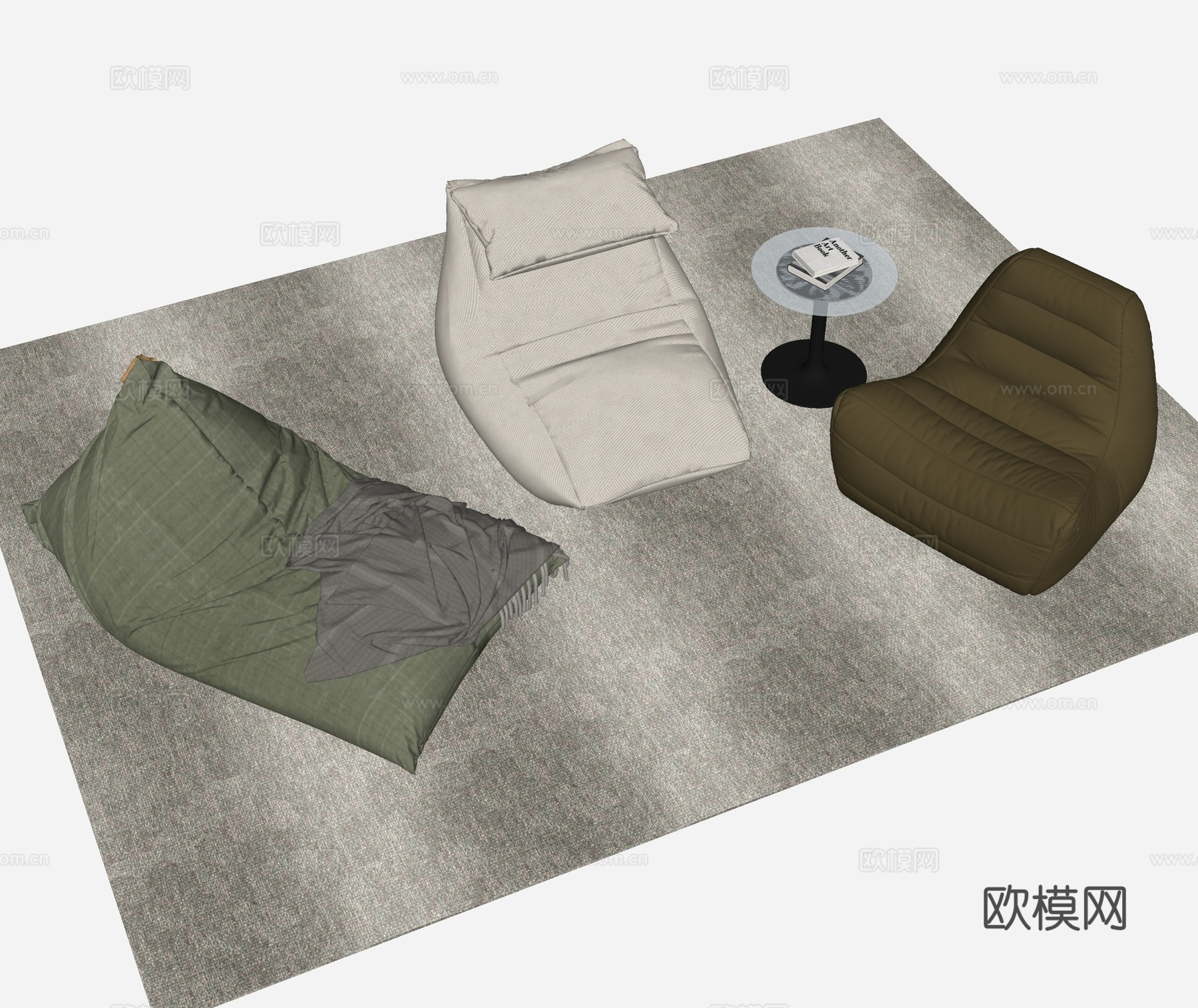 现代懒人沙发su模型