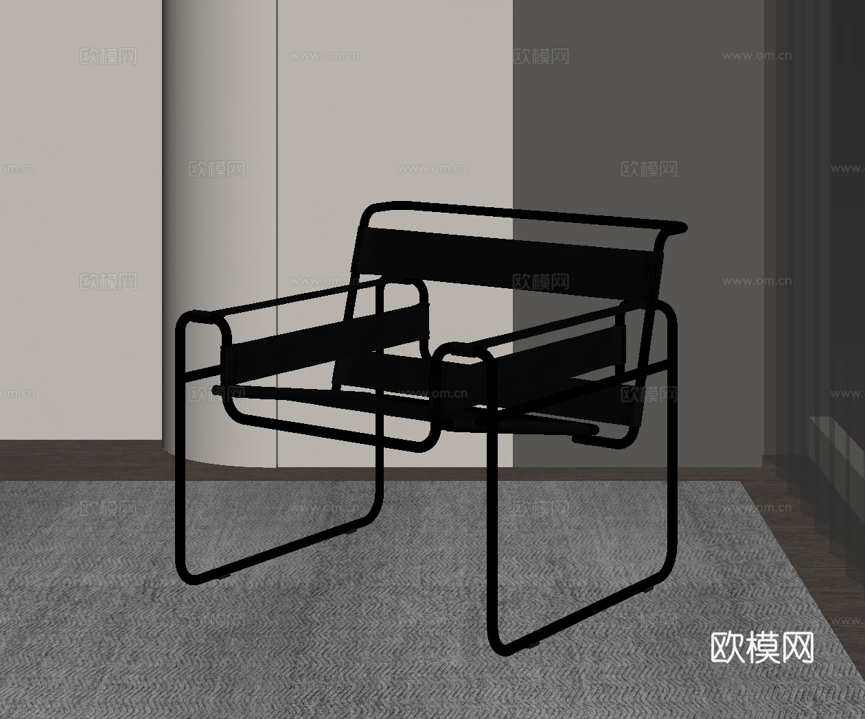 现代意式休闲椅su模型