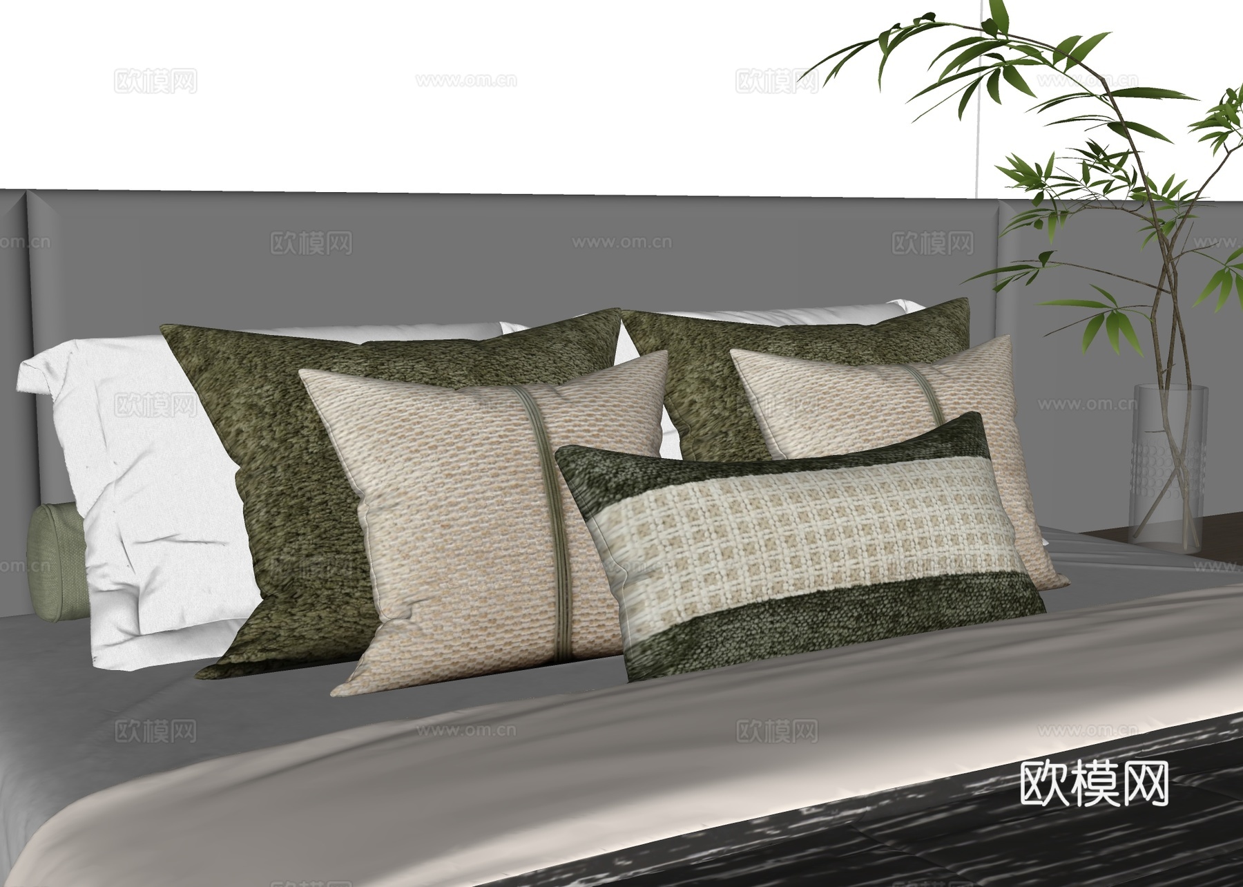现代抱枕枕头su模型