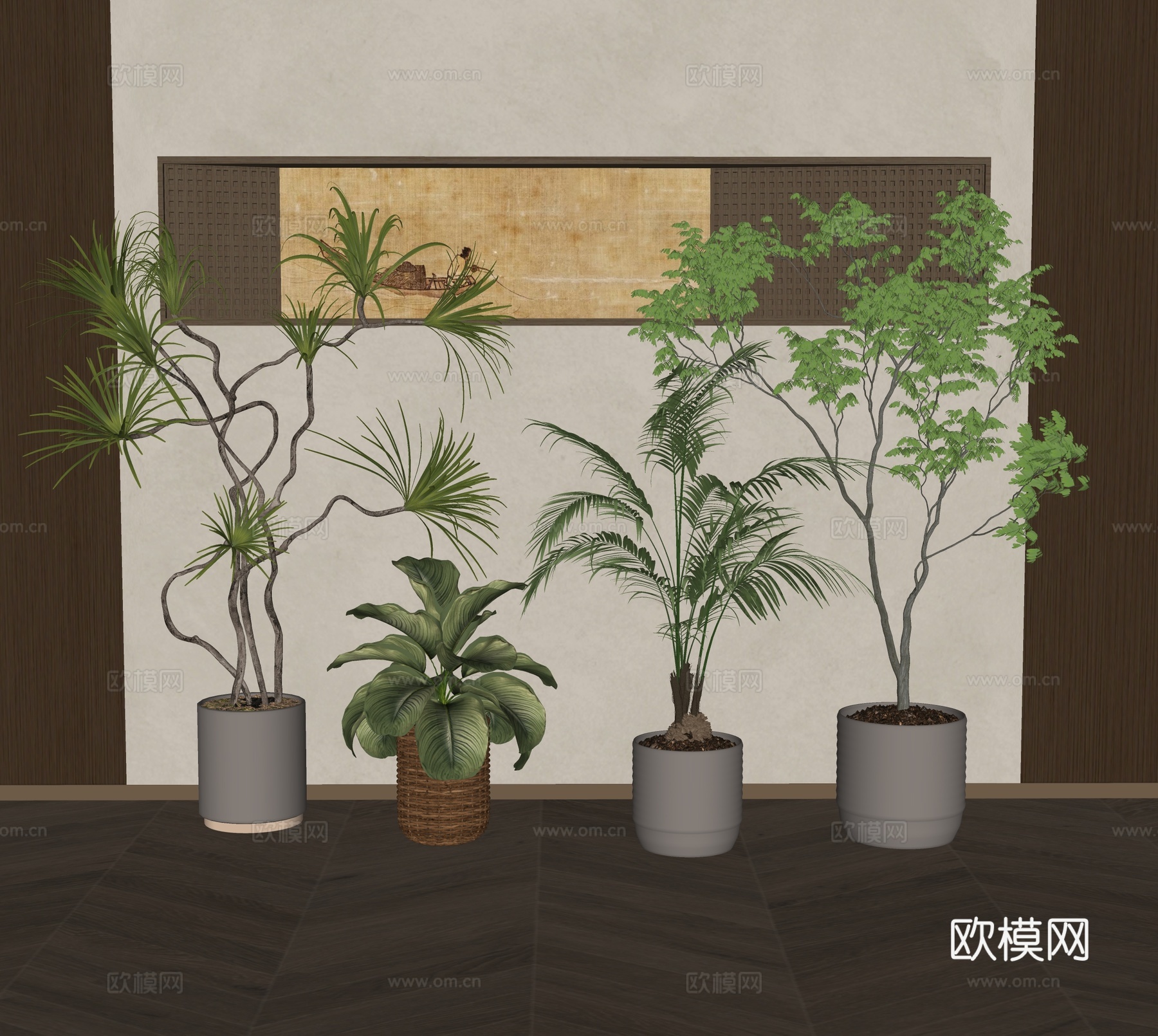 现代绿植盆栽su模型
