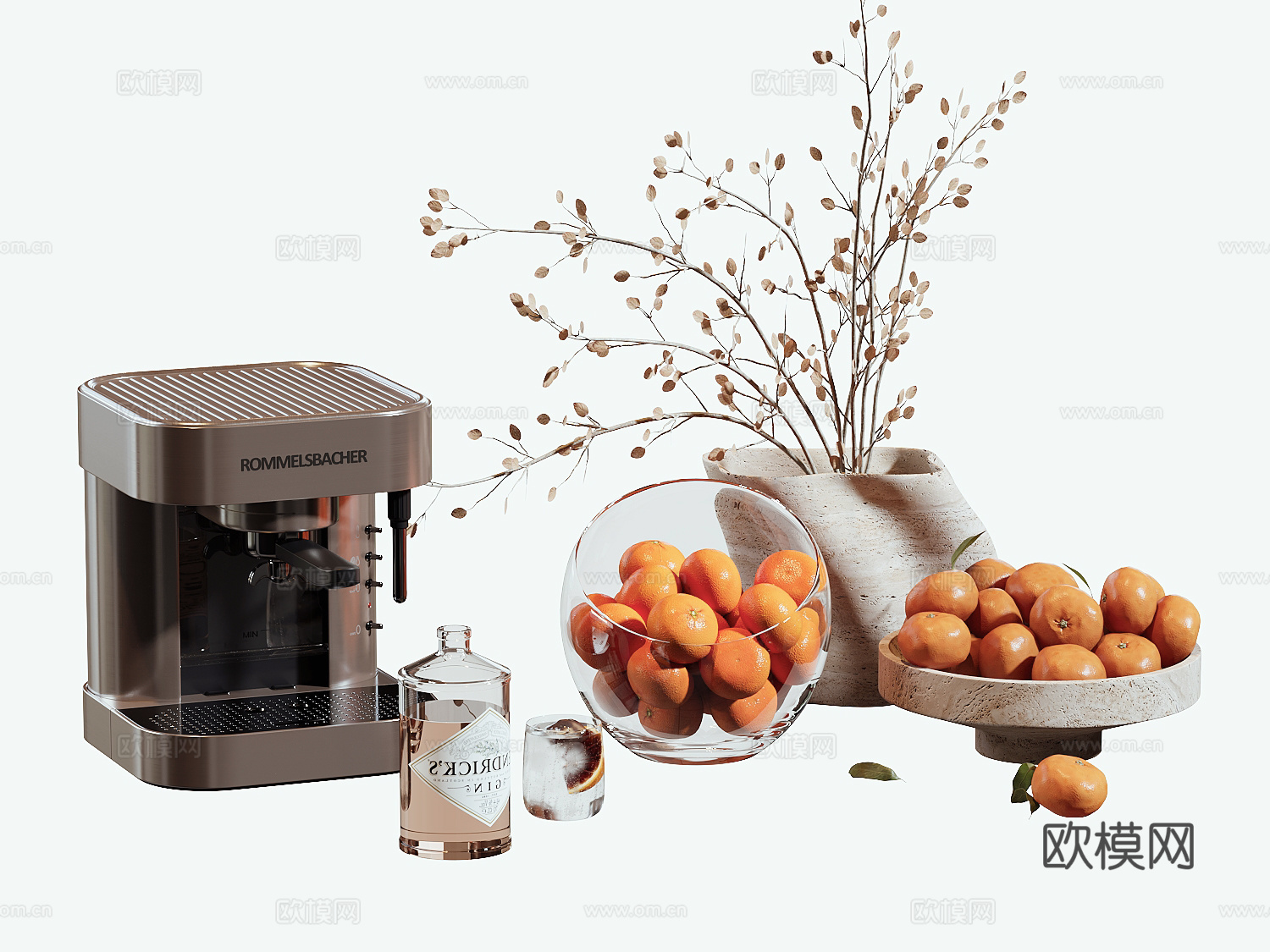 现代水果咖啡机su模型
