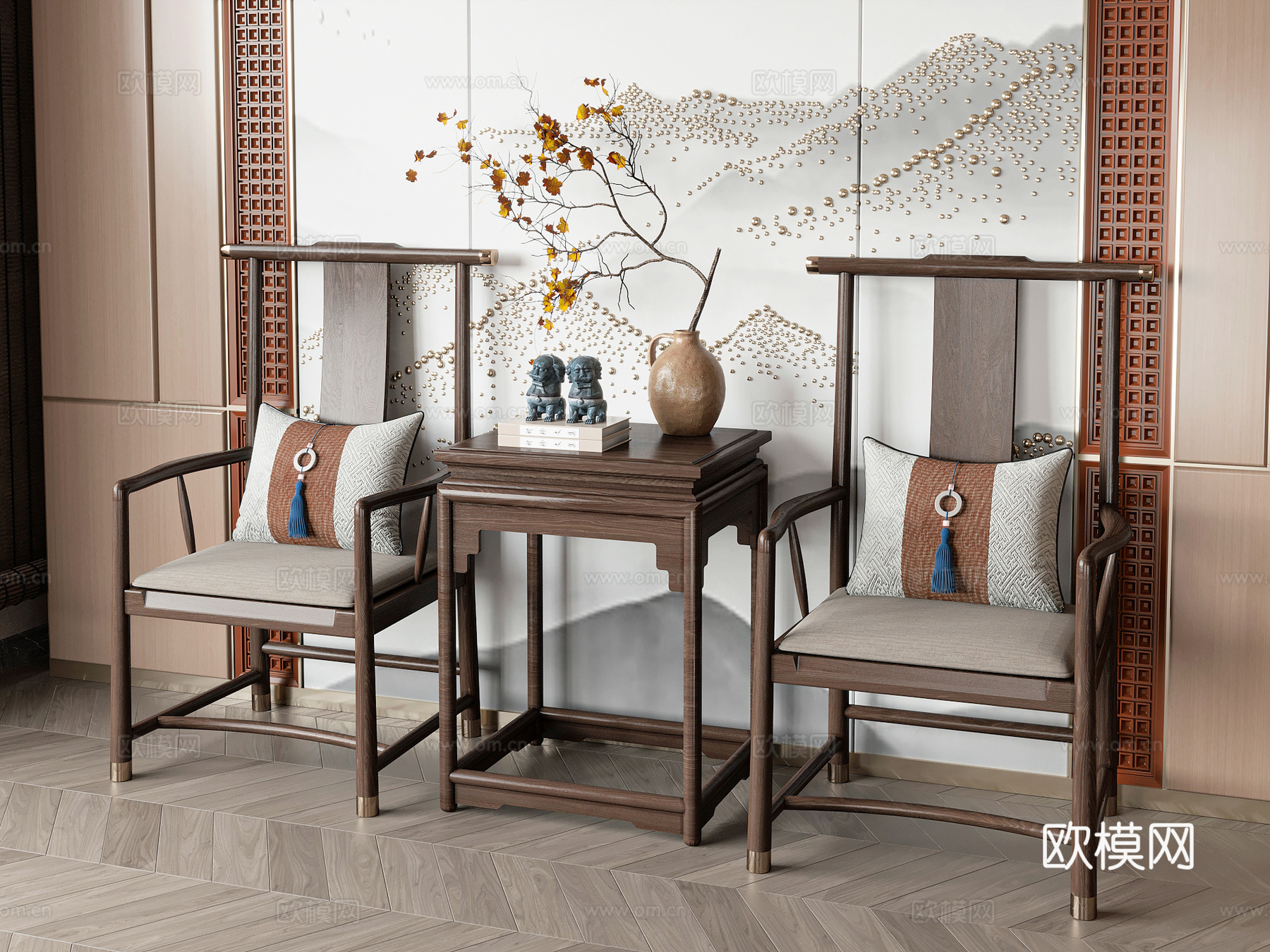 新中式椅子太师椅su模型