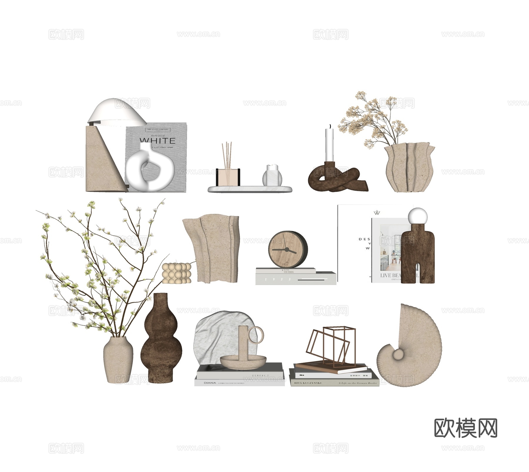 现代装饰品摆件su模型