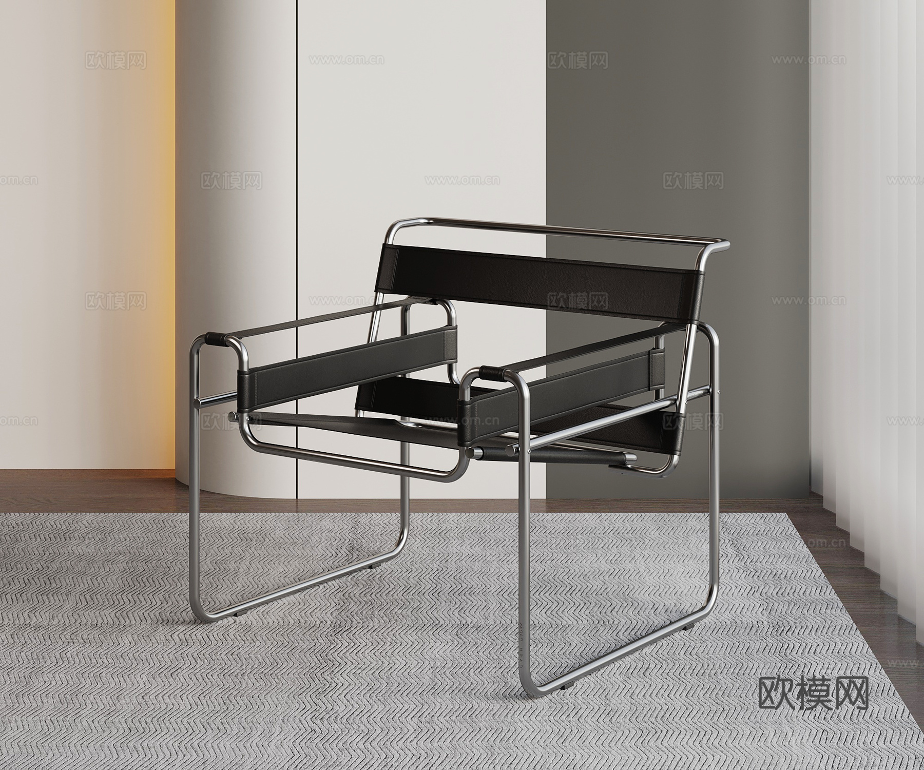 现代意式休闲椅3d模型