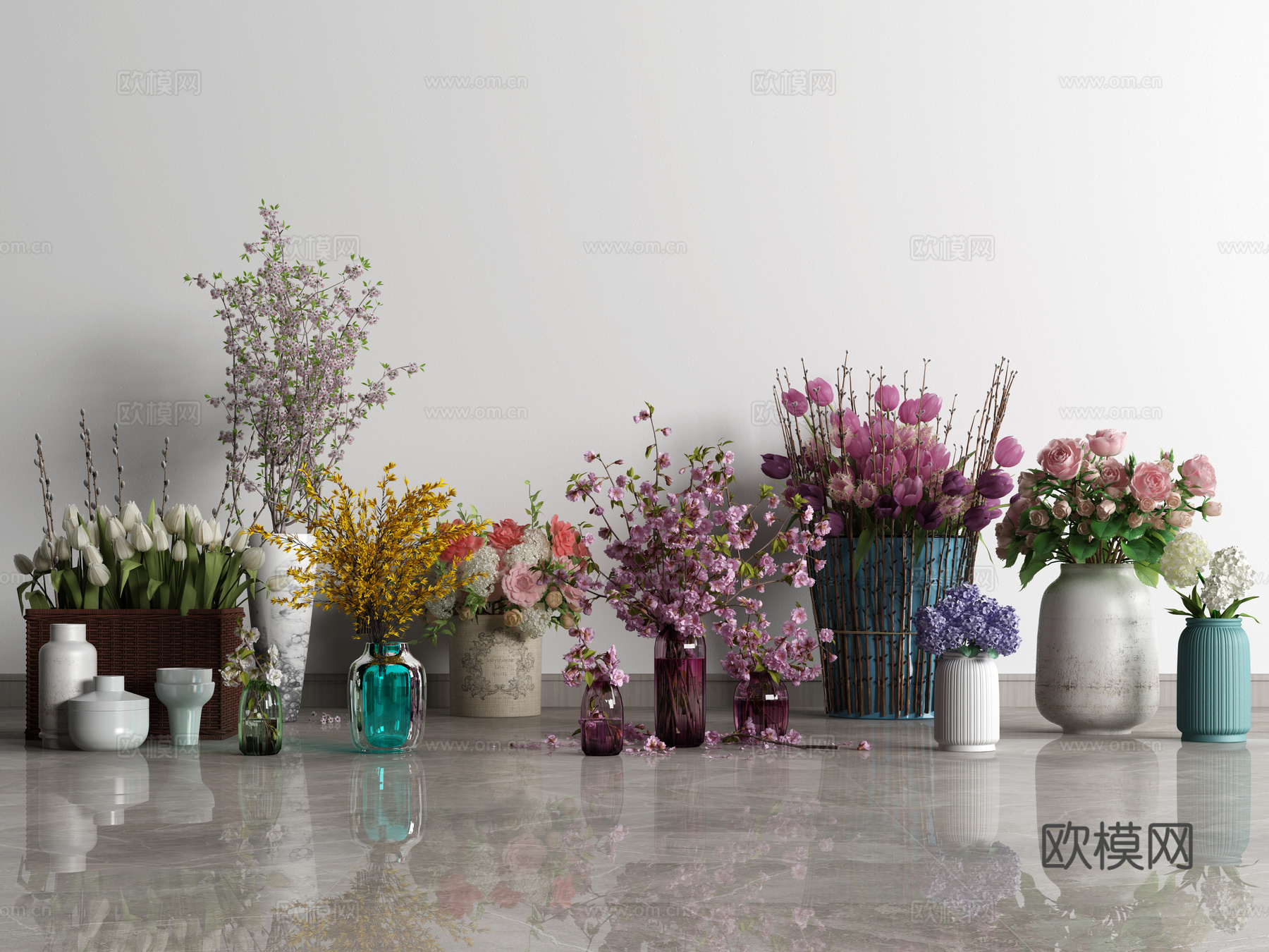 花艺室内盆栽3d模型