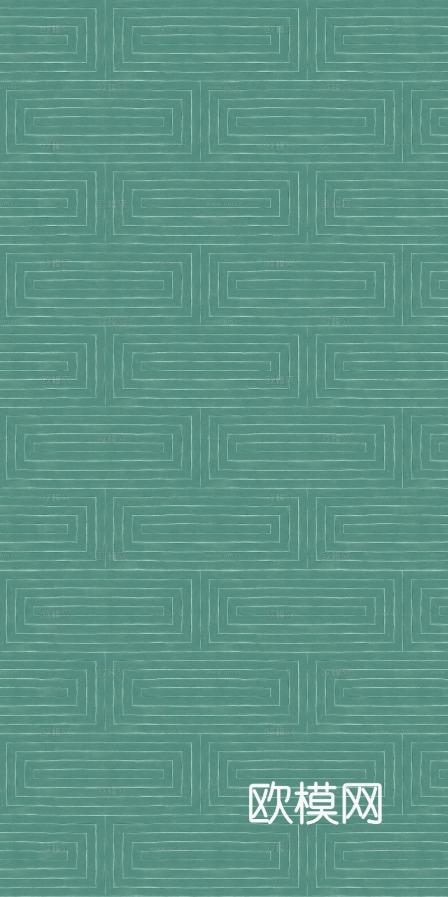 青色回字形条纹地毯