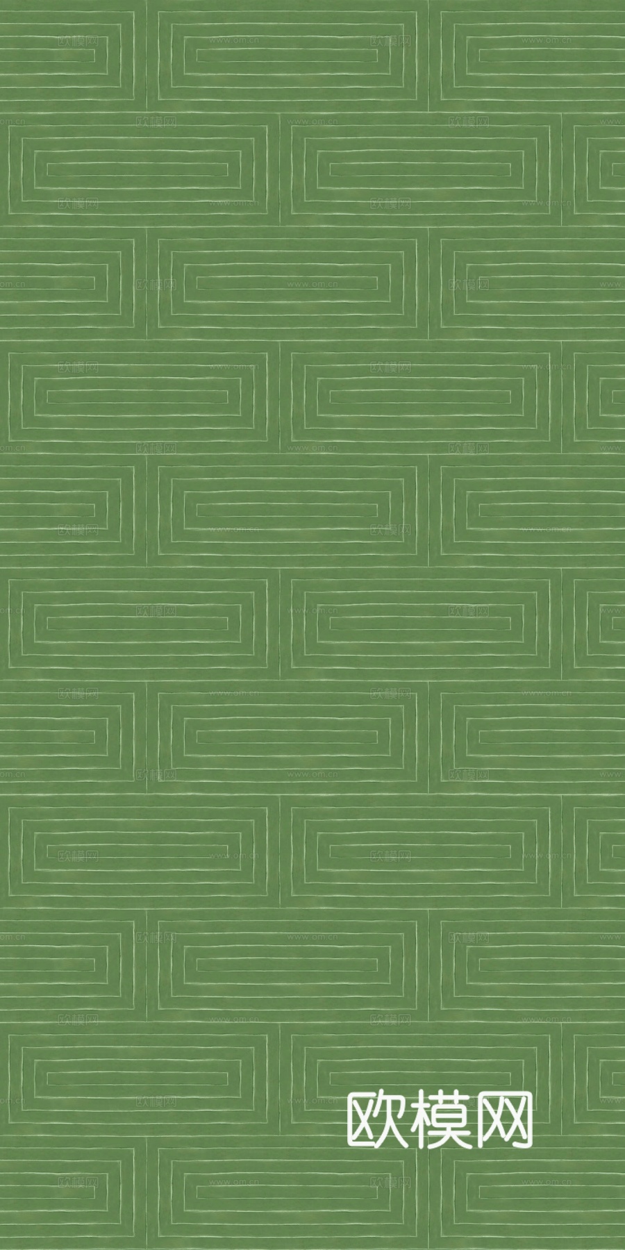 绿色回字形条纹地毯